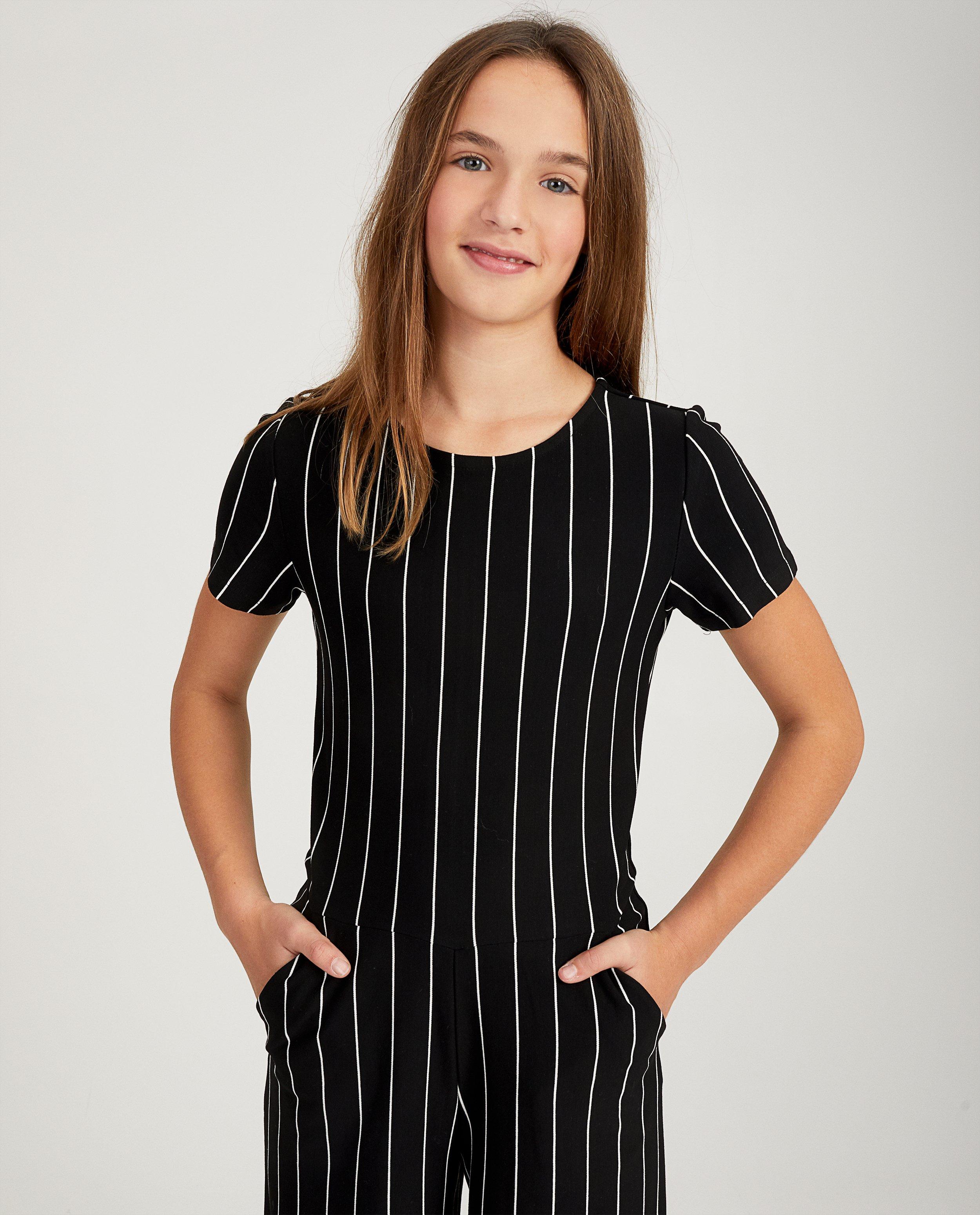 Jumpsuits - Zwarte jumpsuit met strepen