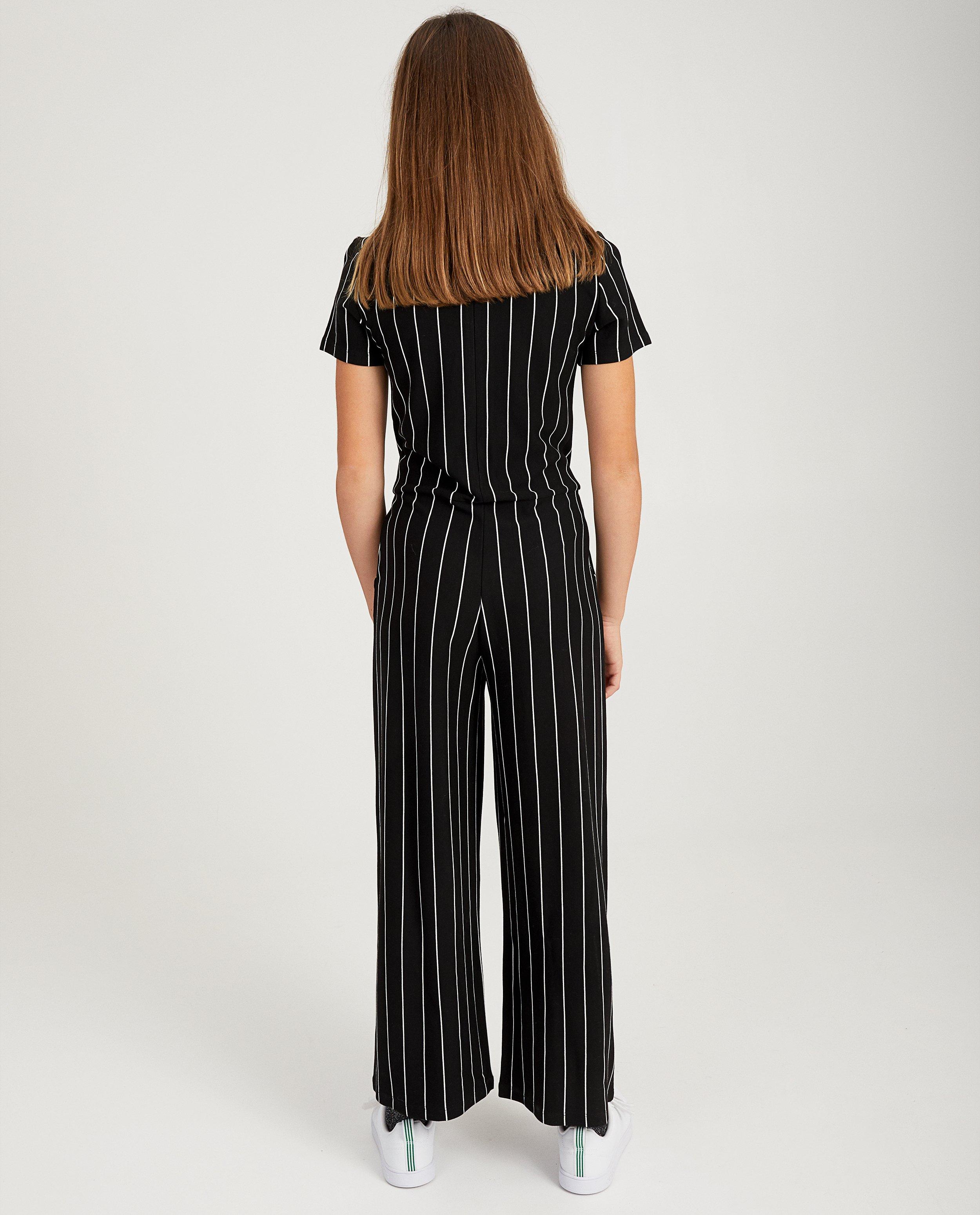 Jumpsuits - Zwarte jumpsuit met strepen