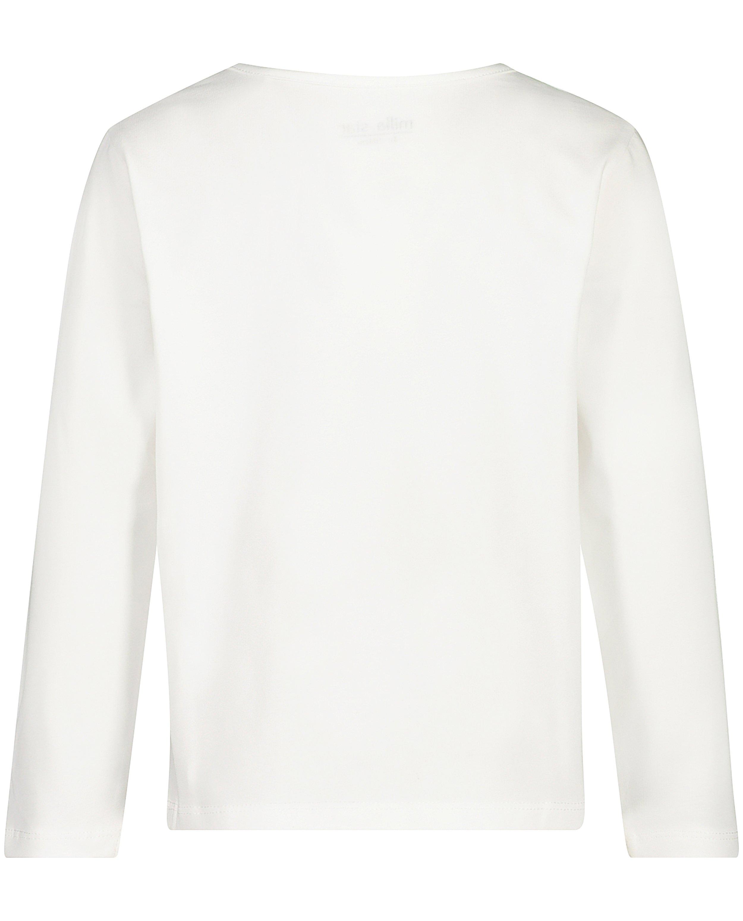 T-shirts - Witte longsleeve met zwaan
