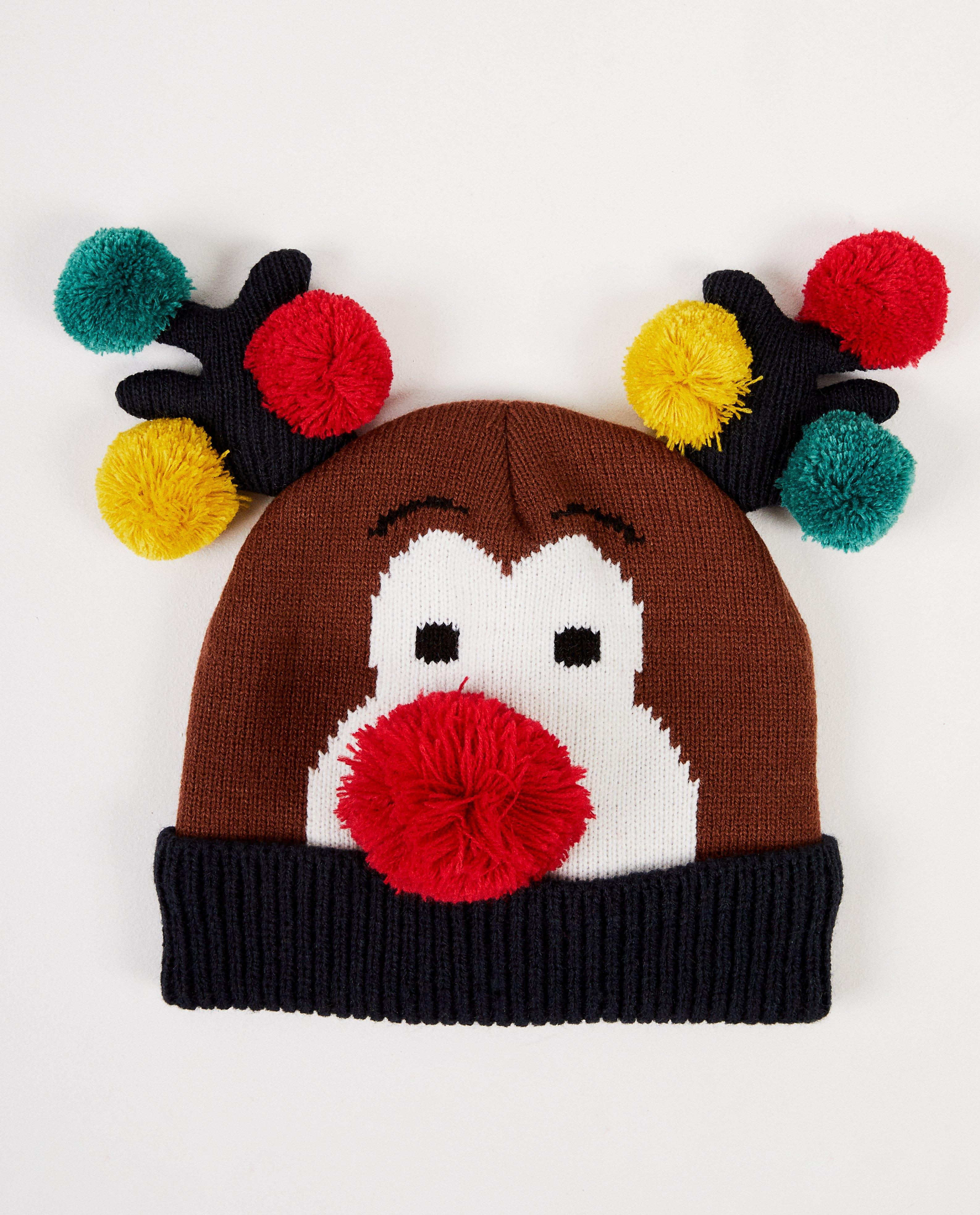 Bonnet Rudolphe, 7-14 ans - avec des pompons - JBC