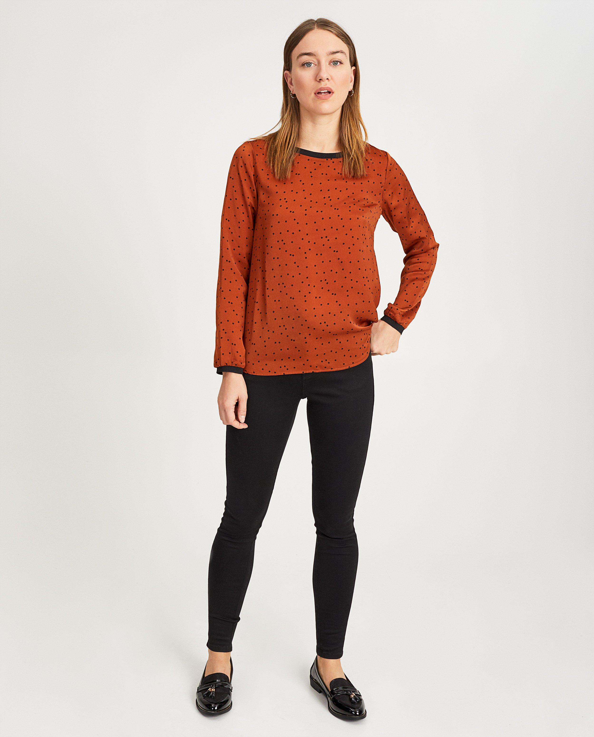 Zwarte blouse met vierkantjes - null - Sora