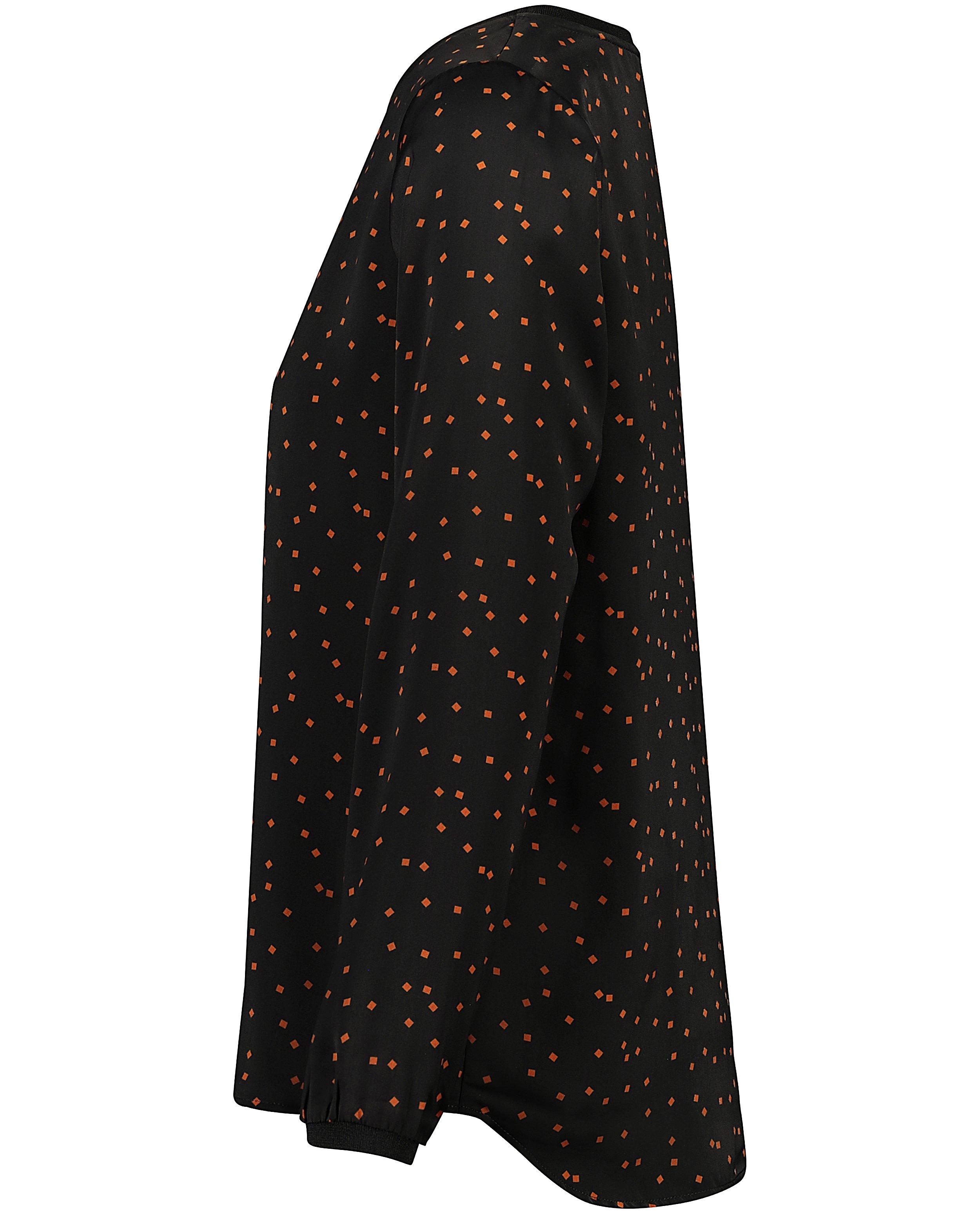 Chemises - Zwarte blouse met vierkantjes