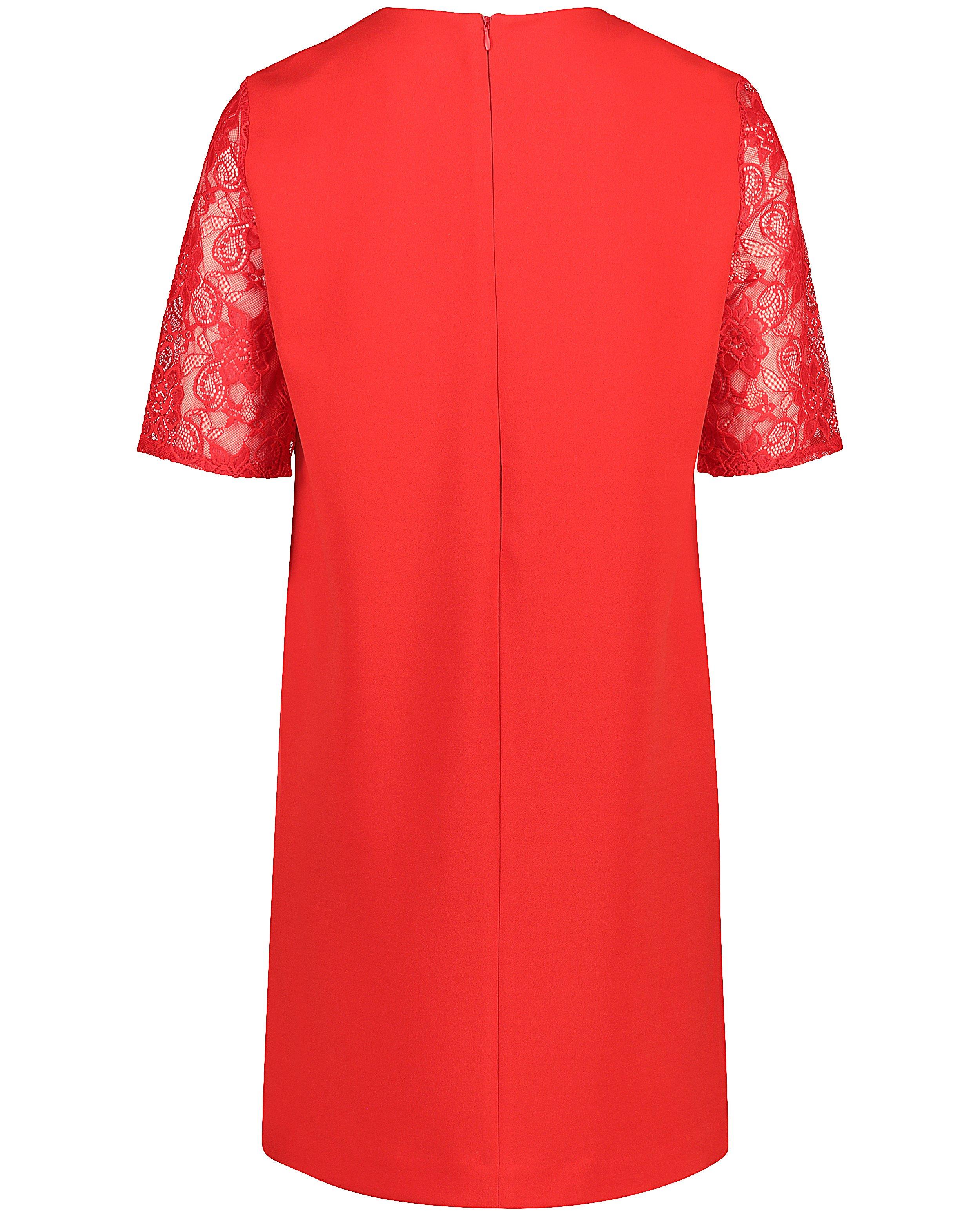 Rode jurk met mouwen van kant - Product Detail - felrood - afbeelding nummer 2