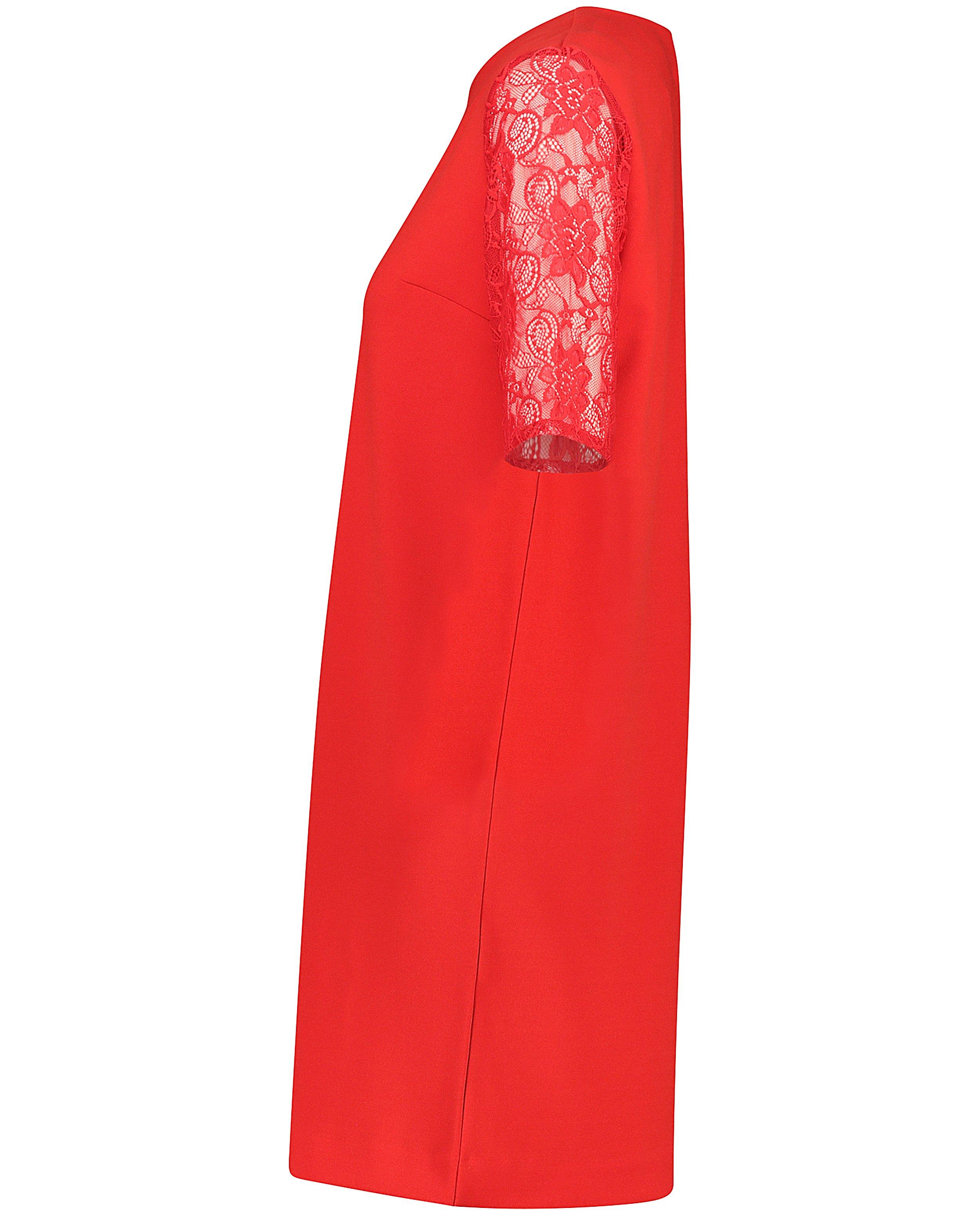 Rode jurk met mouwen van kant - Product Detail - felrood - afbeelding nummer 3