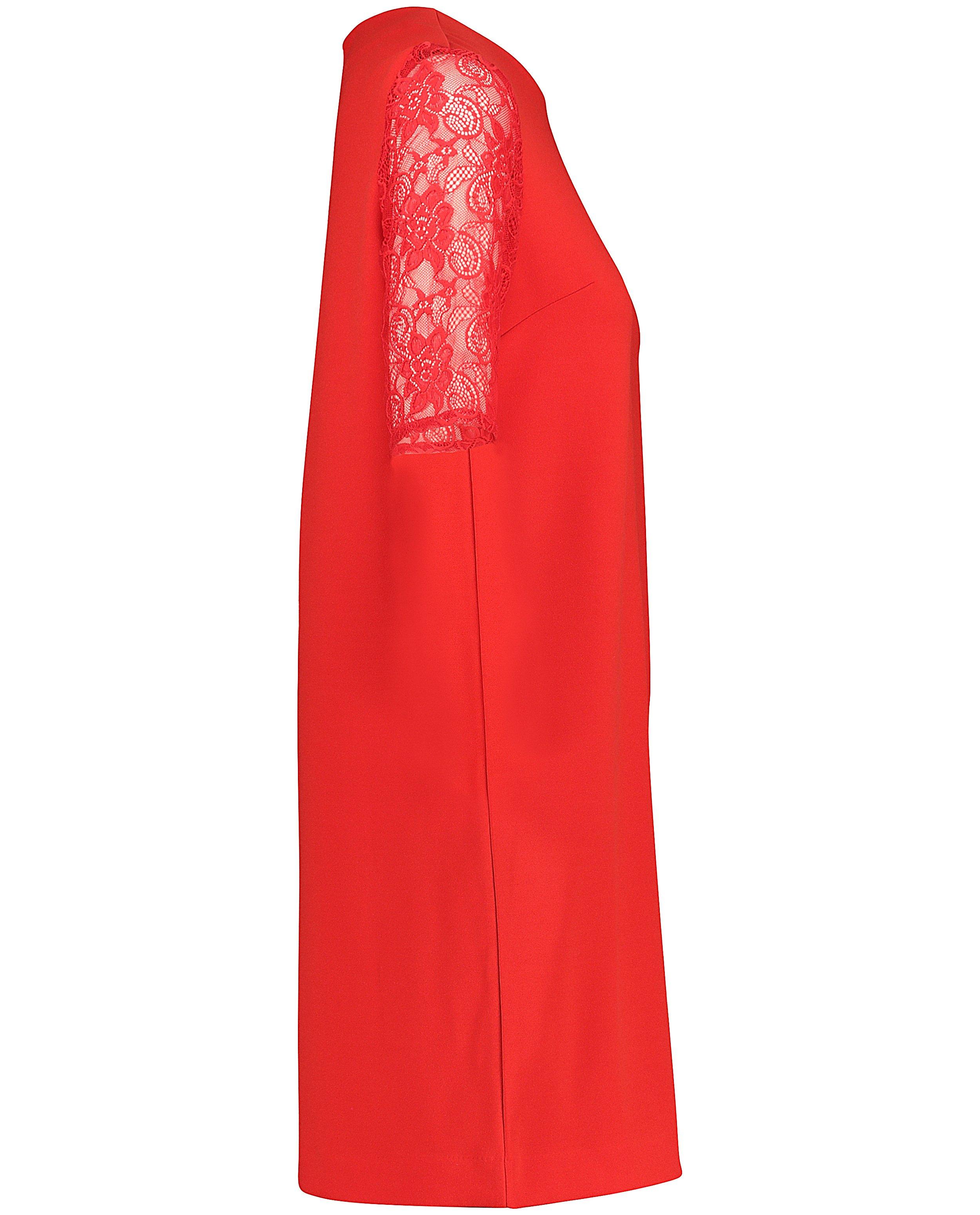 Rode jurk met mouwen van kant - Product Detail - felrood - afbeelding nummer 4