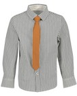 Hemden - Wit hemd met streepjes + stropdas