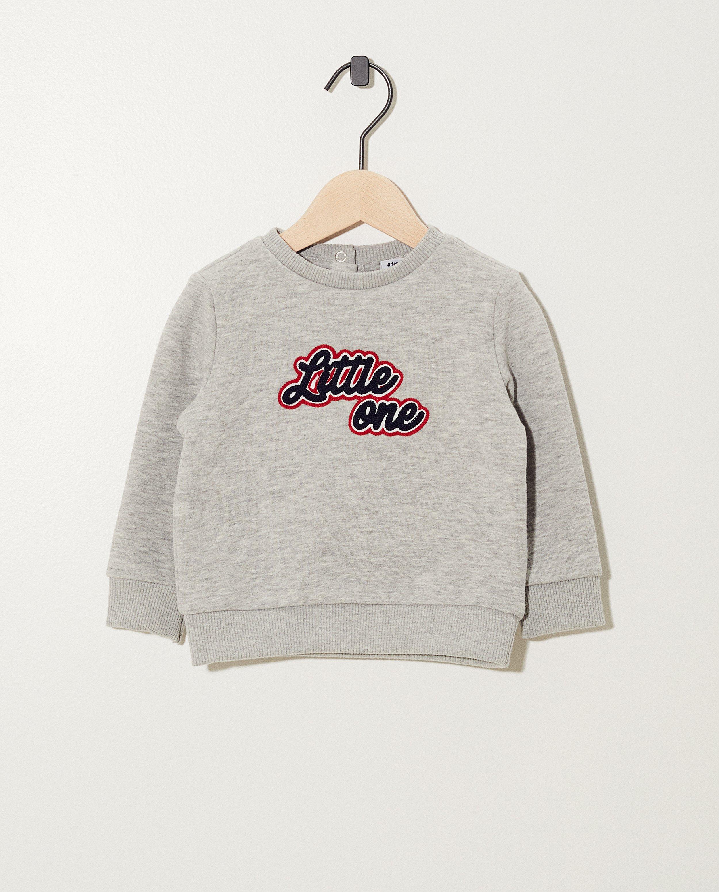 Pull gris clair « Little one » - broderie - JBC