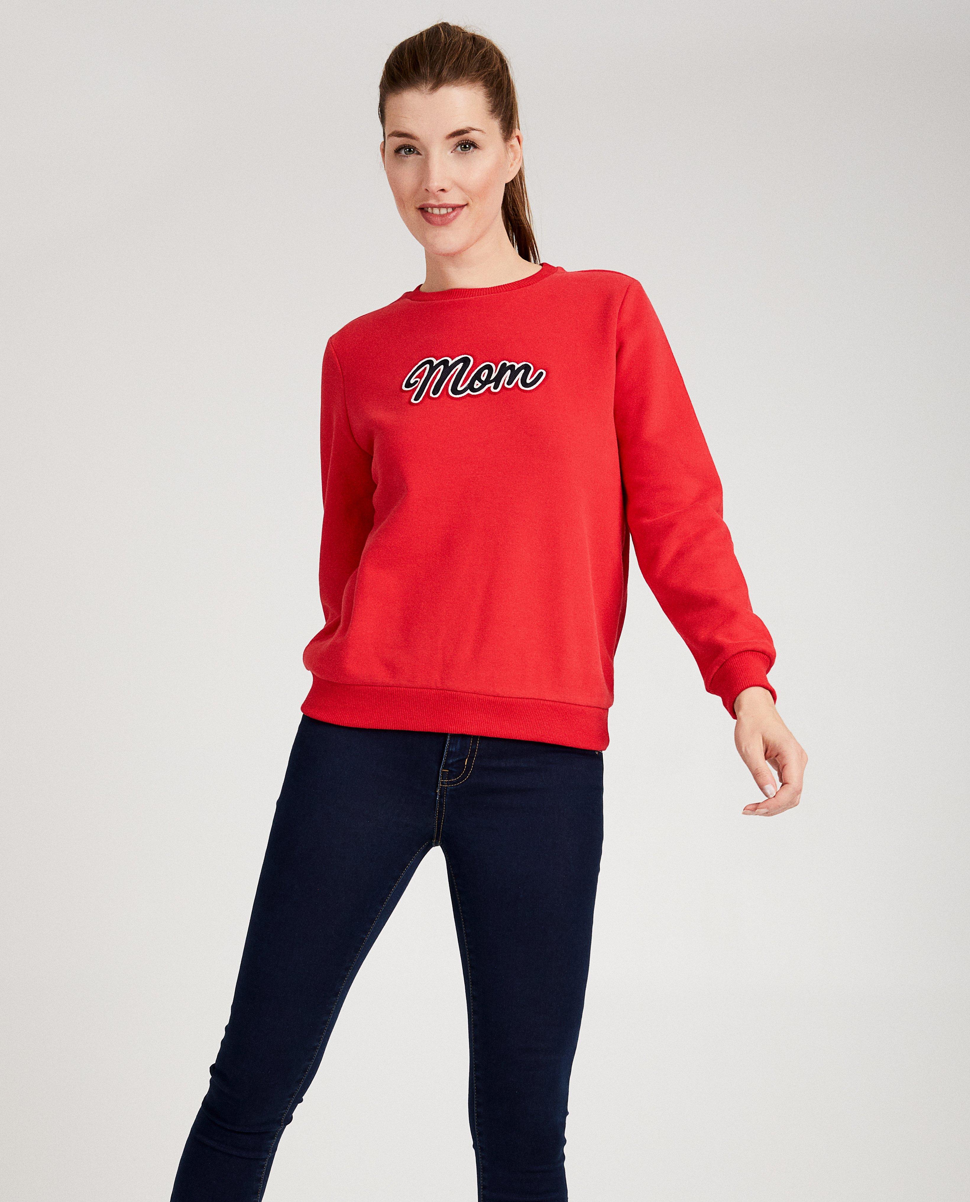 Sweats - Pull rouge « Mom »