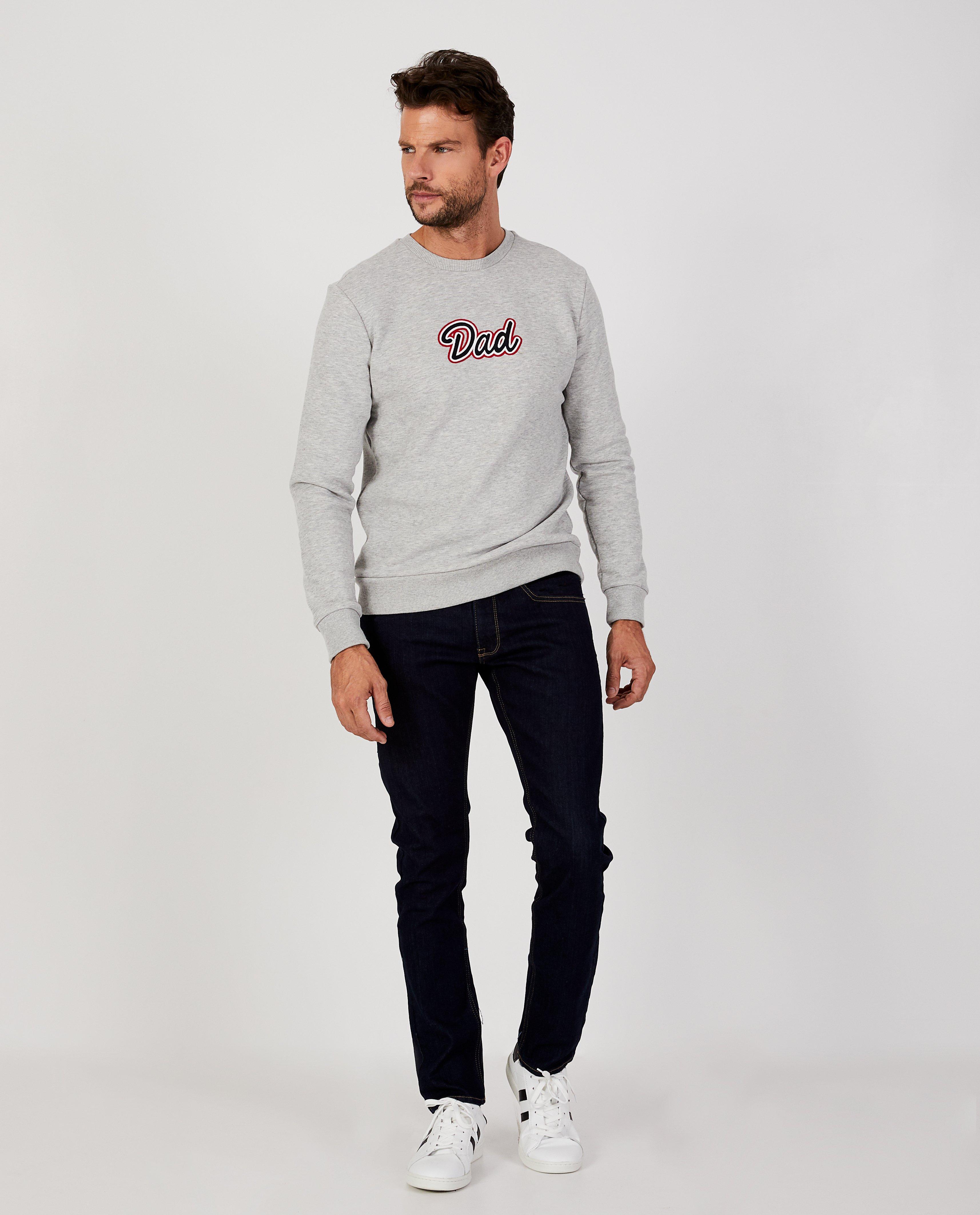 Pull « Dad » gris clair - broderie - JBC