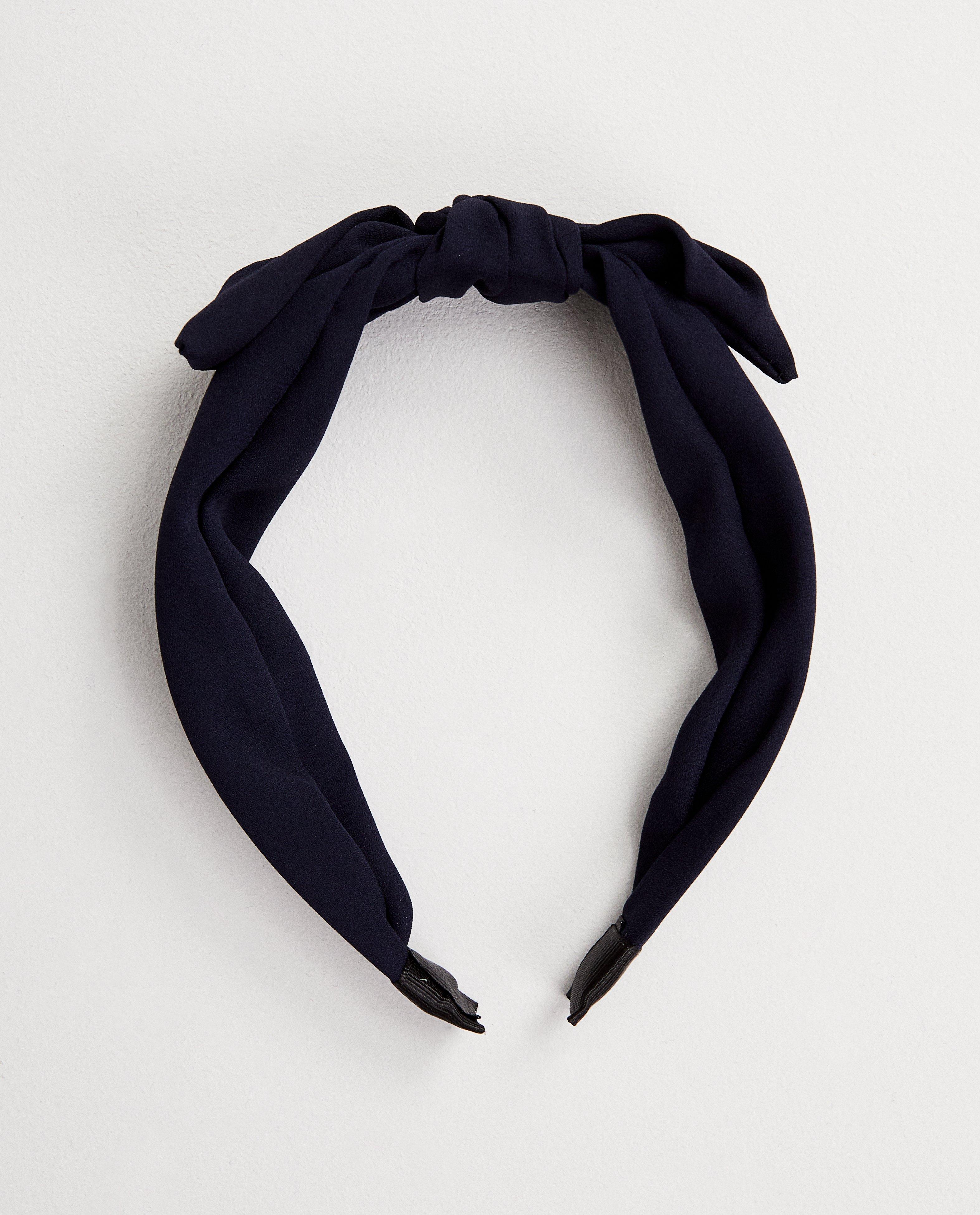 Breigoed - Blauwe diadeem met strik