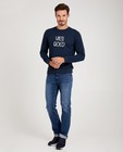 Blauwe 'vies goed'-sweater - familystoriesJBC - JBC