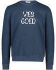 Sweaters - Blauwe 'vies goed'-sweater