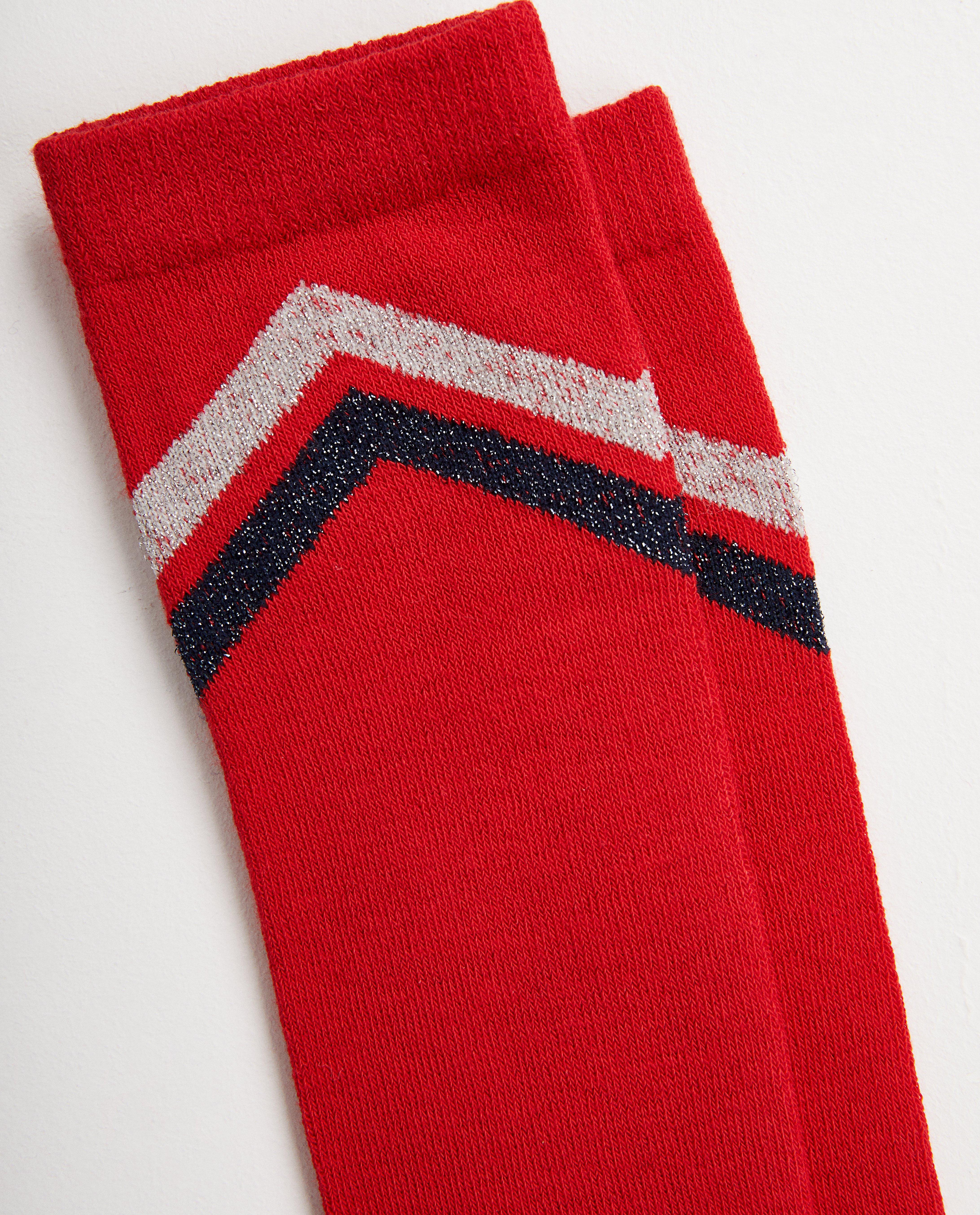 Chaussettes - Mi-bas rouges, rayures