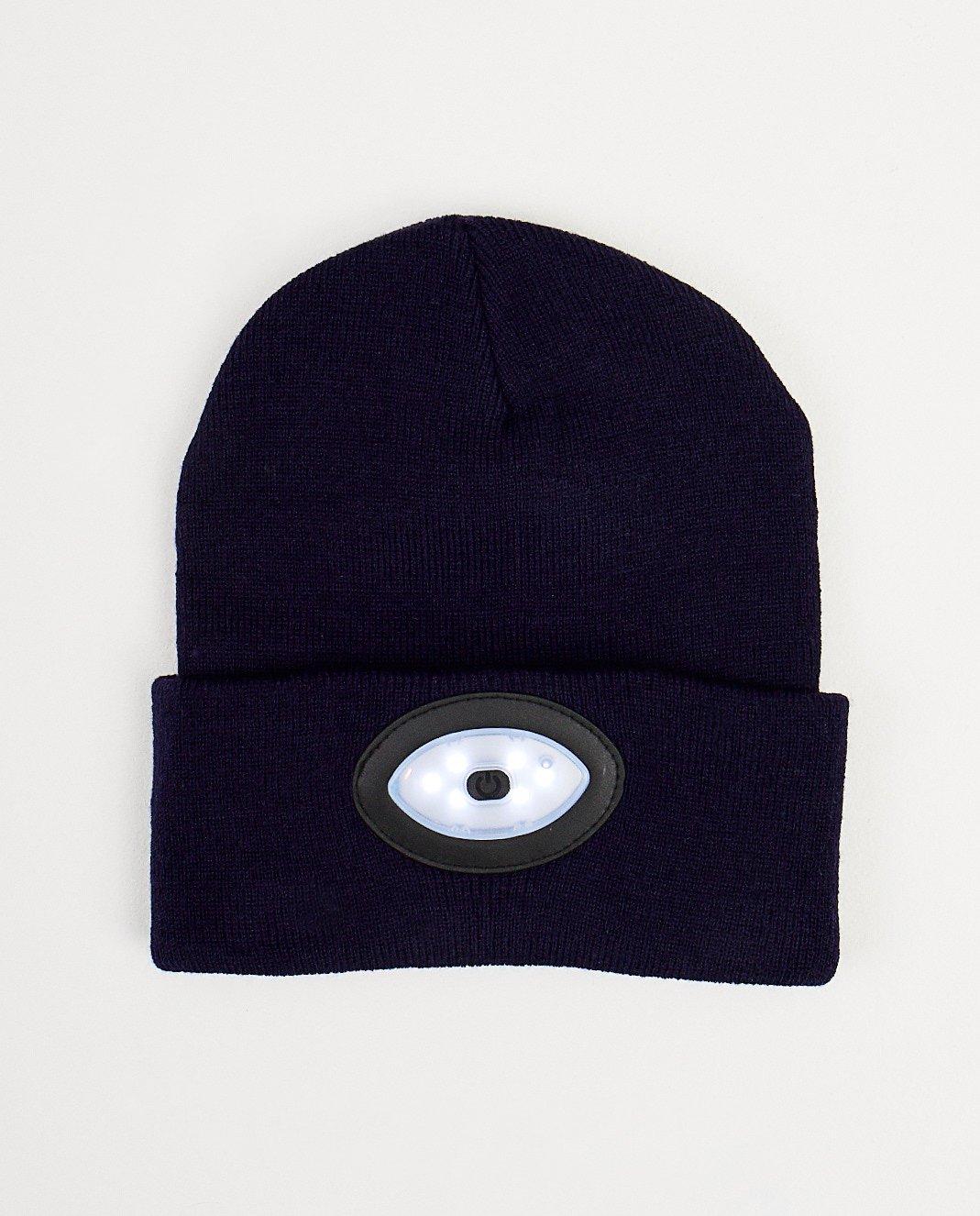 Bonnet bleu foncé, lampe - fin tricot - JBC