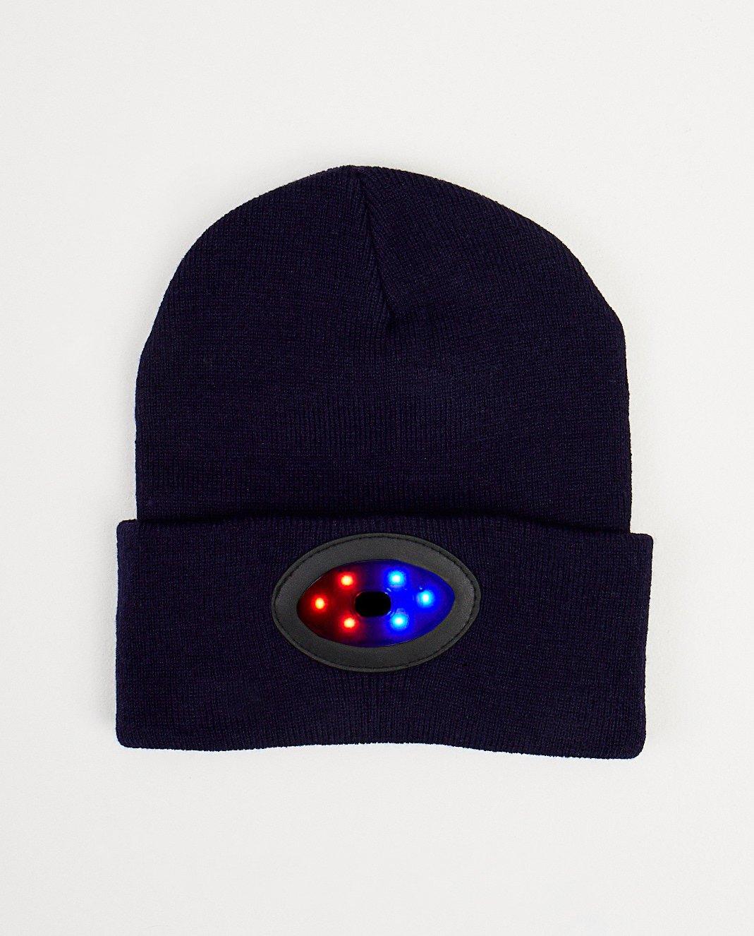 Bonneterie - Bonnet bleu foncé, lampe