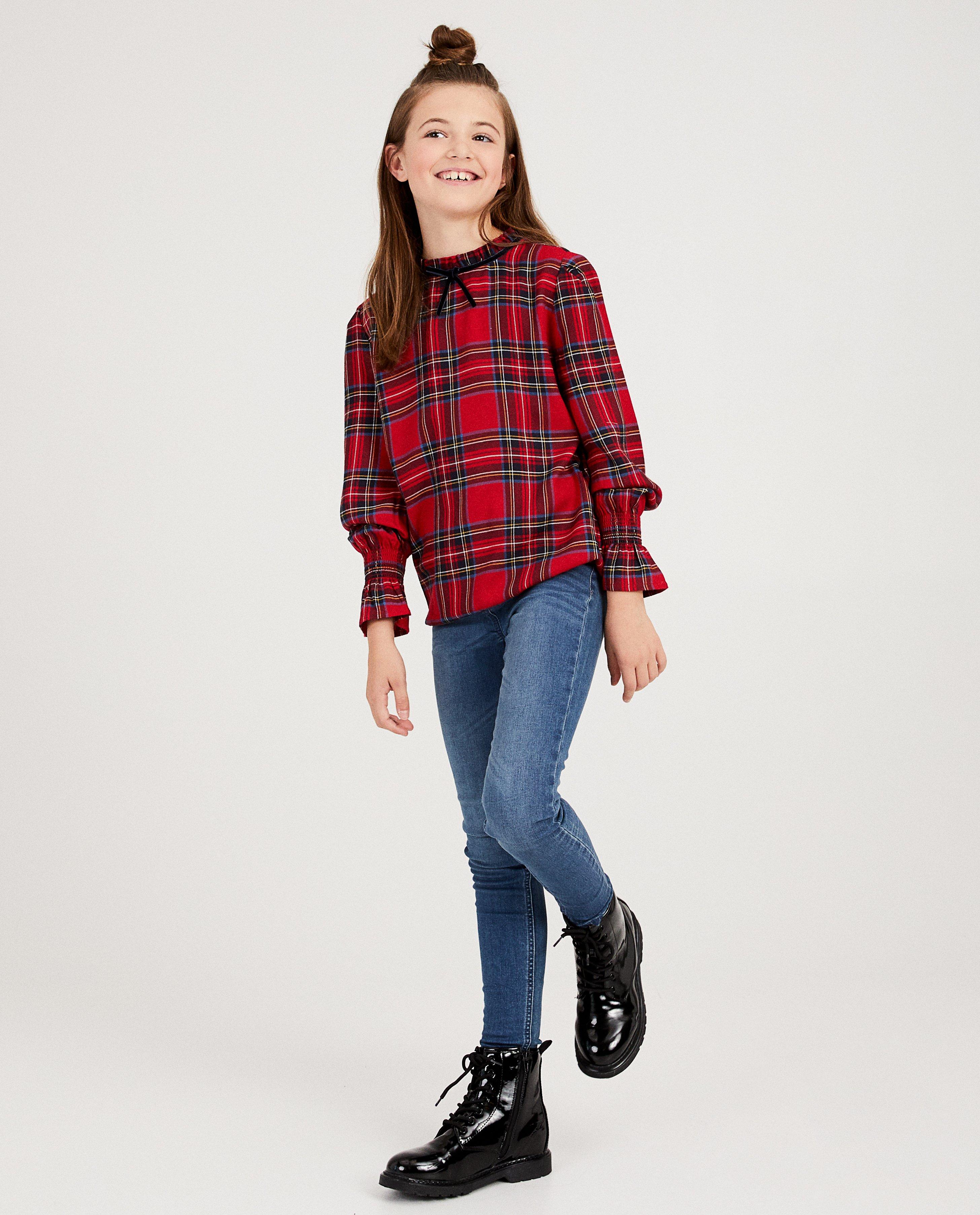 Rode blouse met ruitprint - #familystoriesJBC - JBC