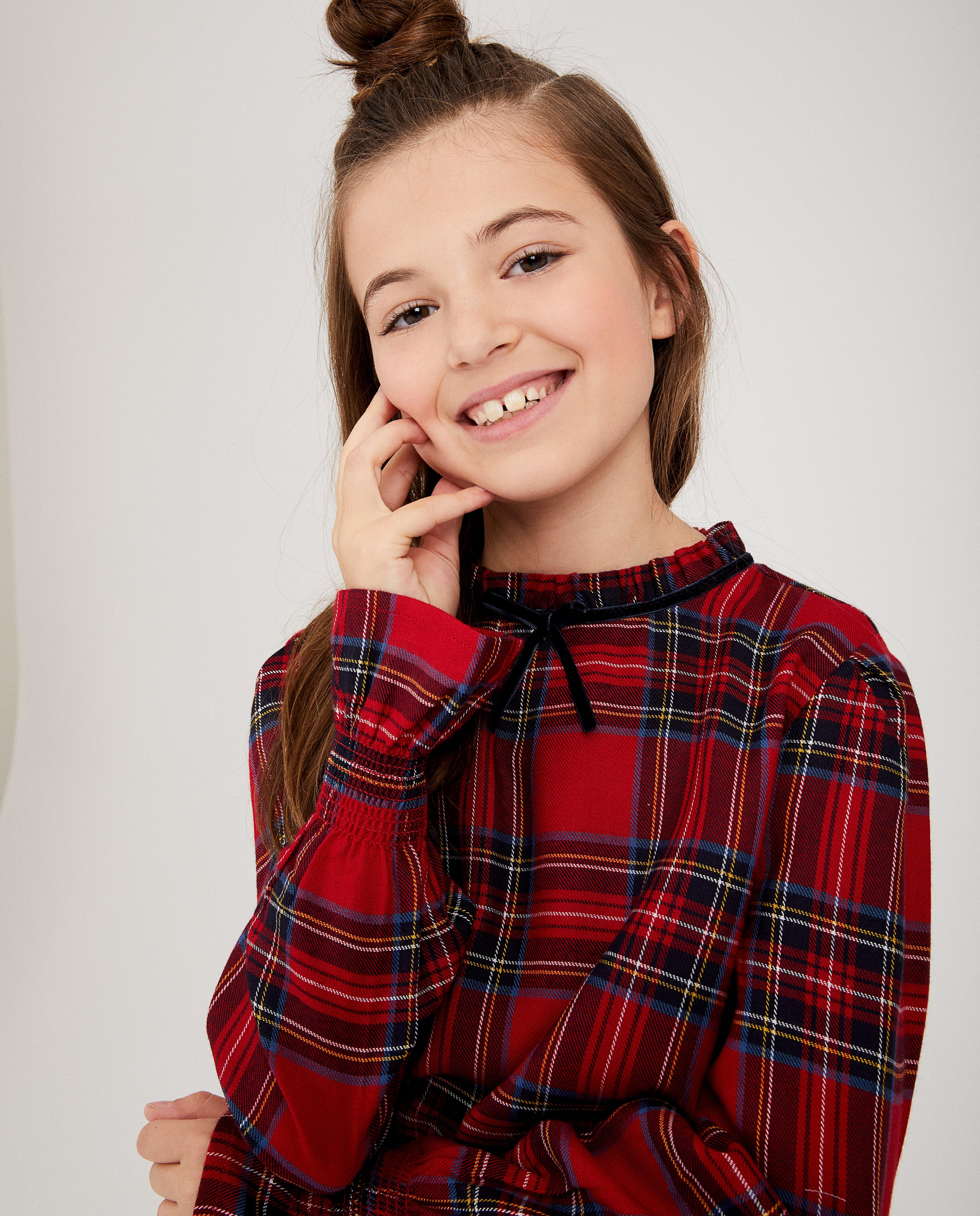 Hemden - Rode blouse met ruitprint
