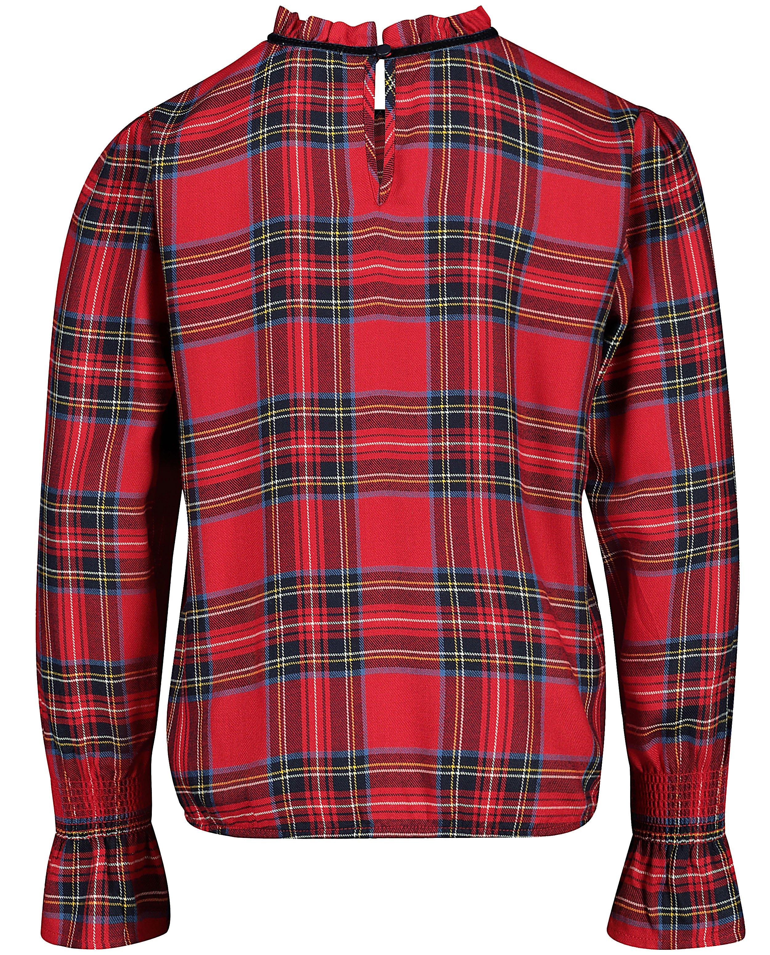 Hemden - Rode blouse met ruitprint