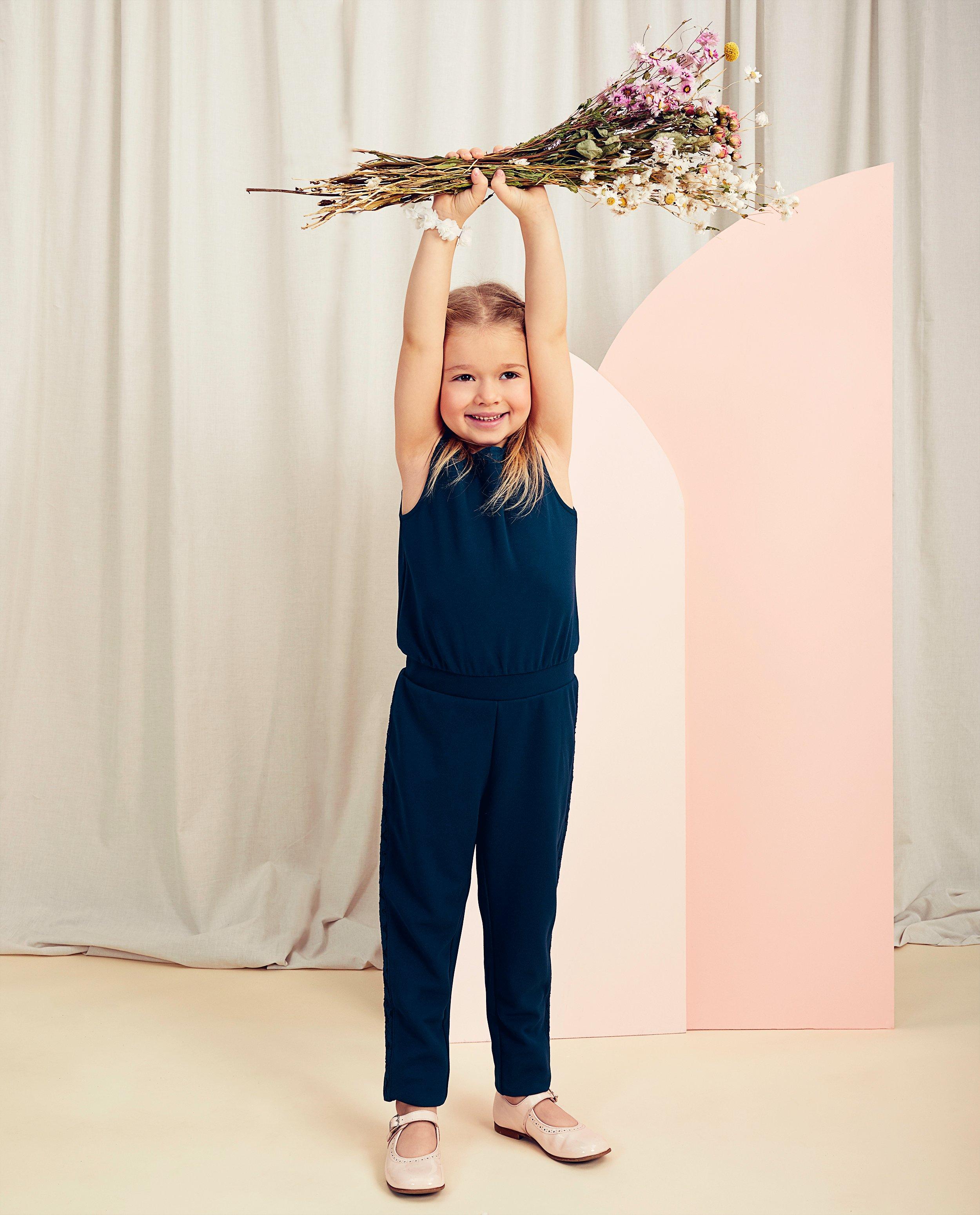 Jumpsuits - Blauwe jumpsuit met kant Communie