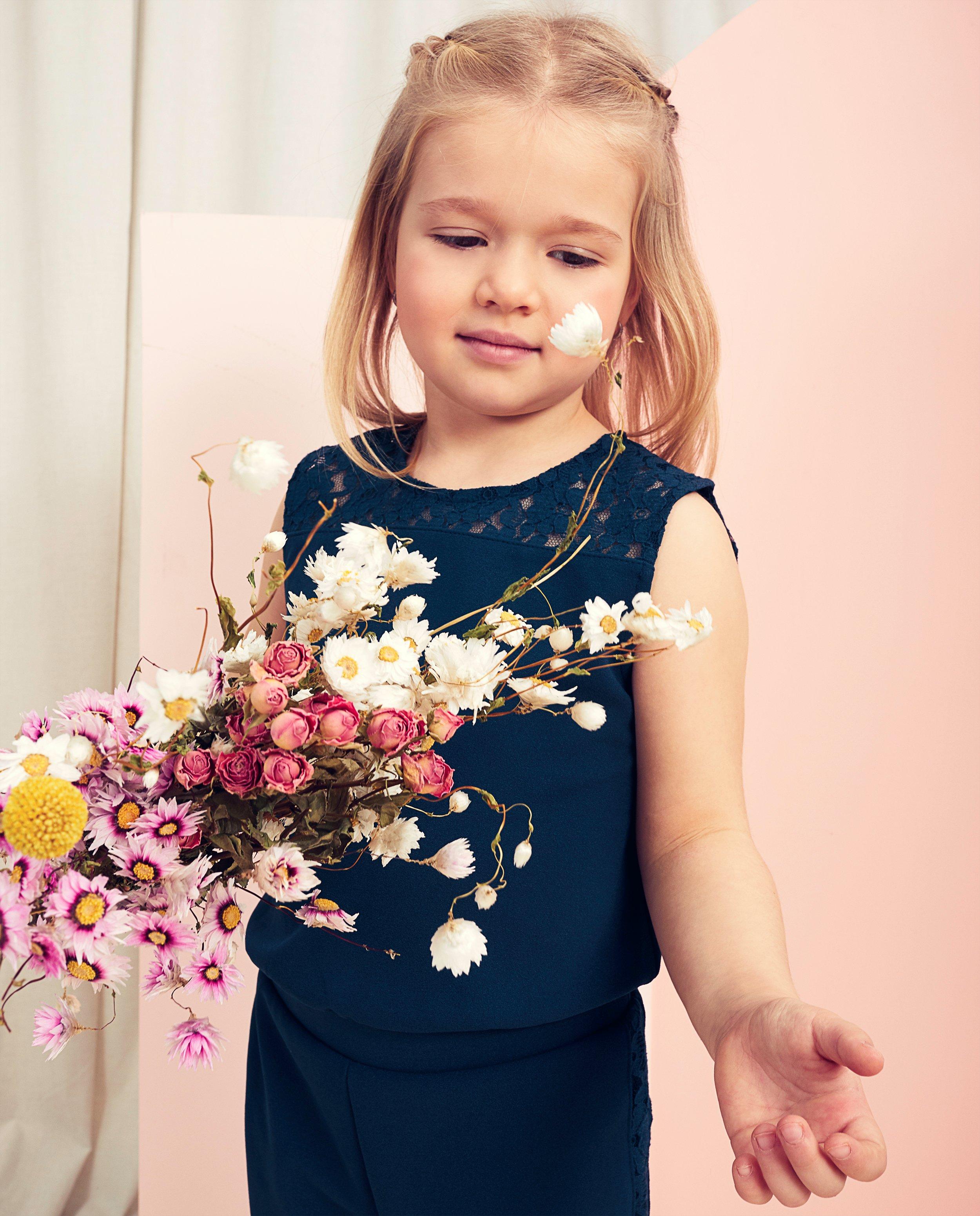 Jumpsuits - Blauwe jumpsuit met kant Communie