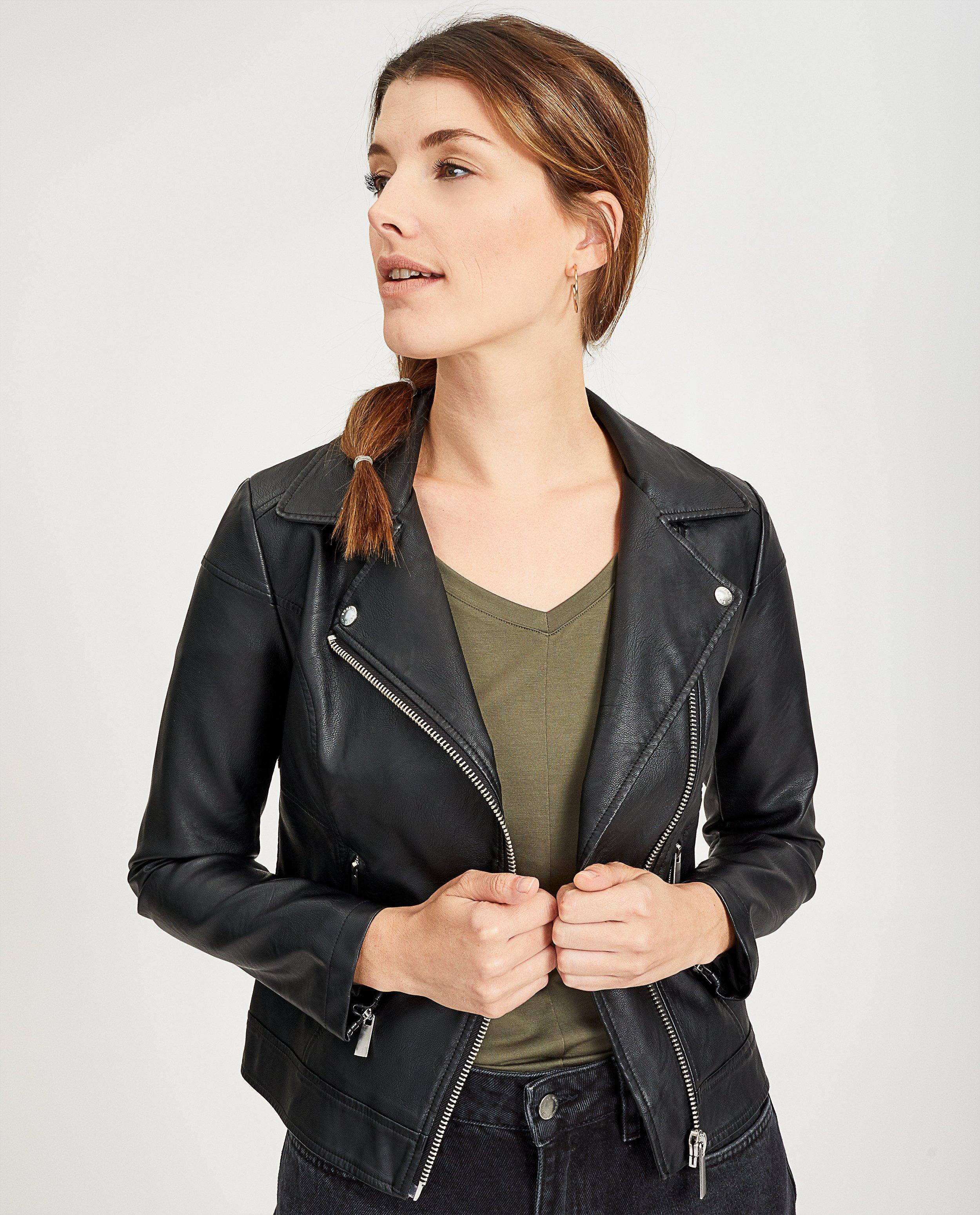 Blazers - Zwarte faux-lederen jas Sora