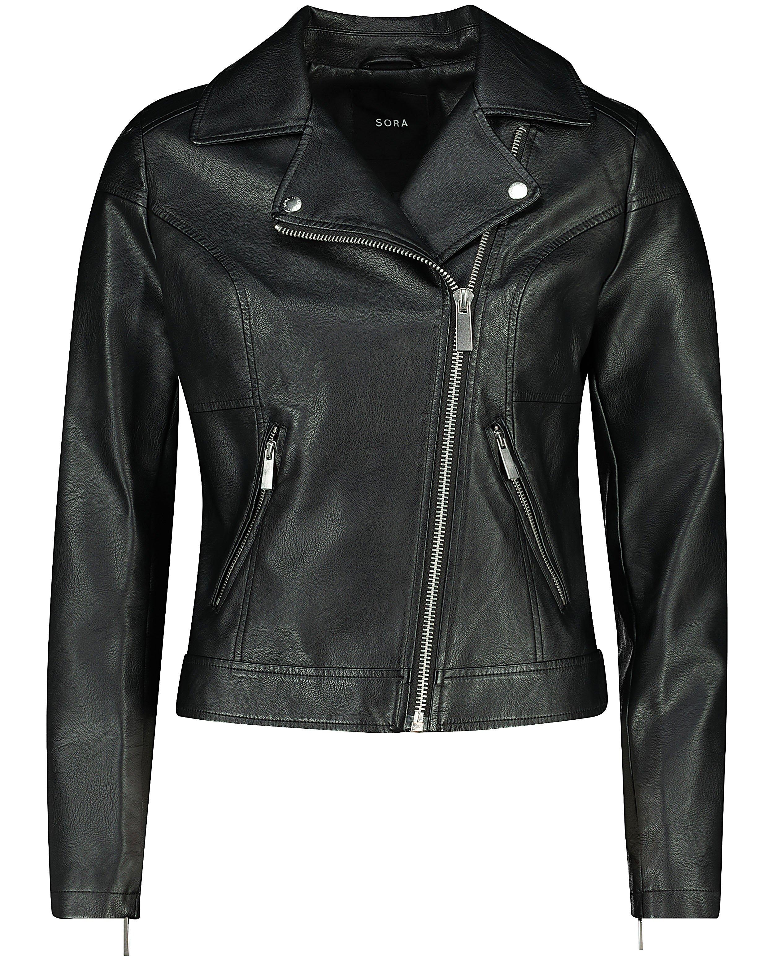 Blazers - Zwarte faux-lederen jas Sora