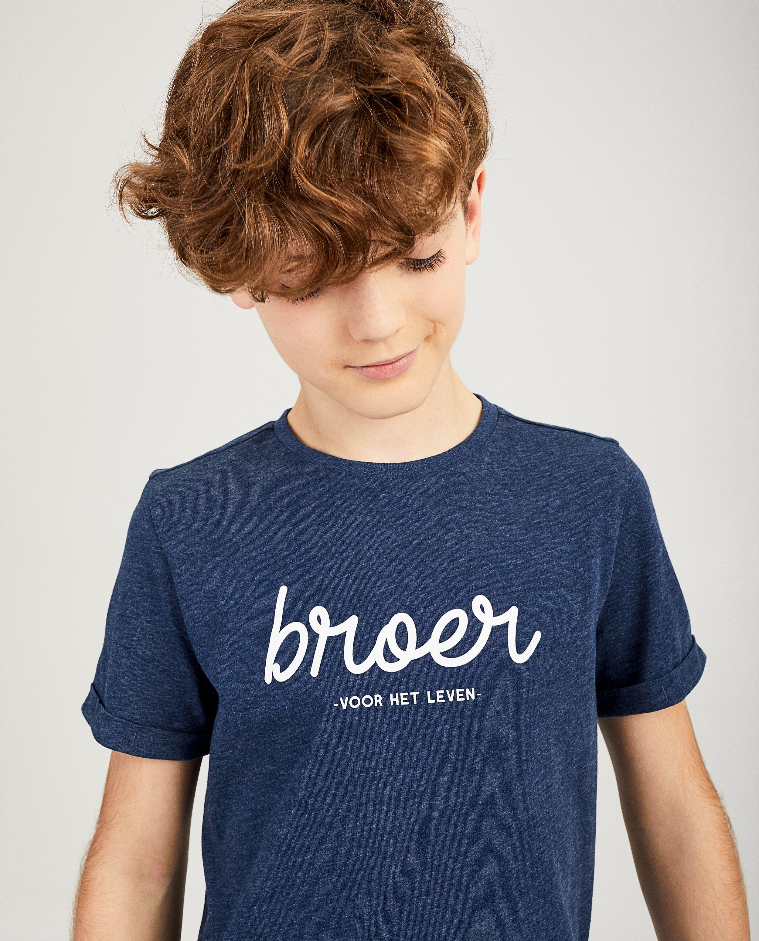 Blauw T-shirt met opschrift (NL) - Product Detail - donkerblauw - afbeelding nummer 2
