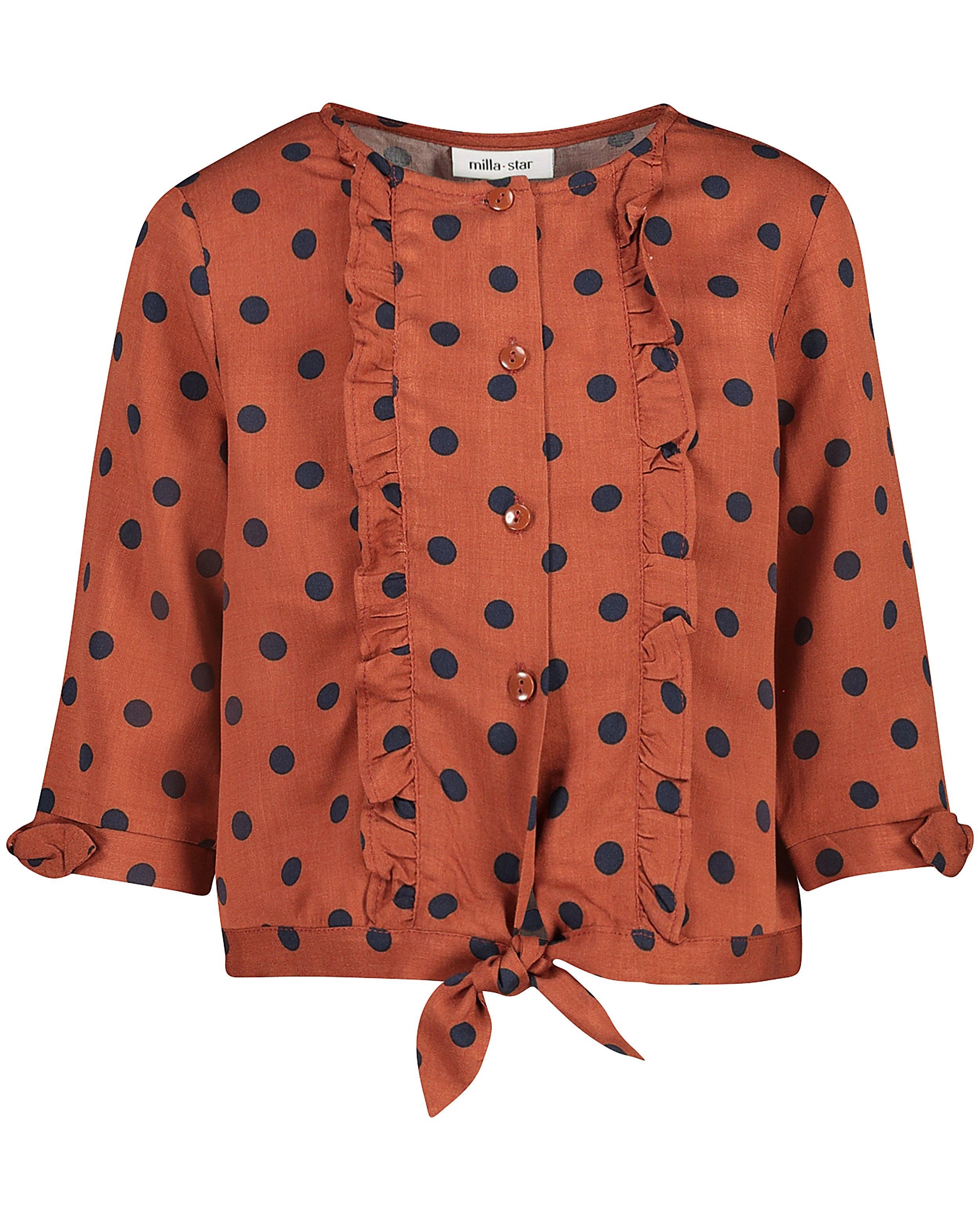 Hemden - Roestbruine blouse met stippen