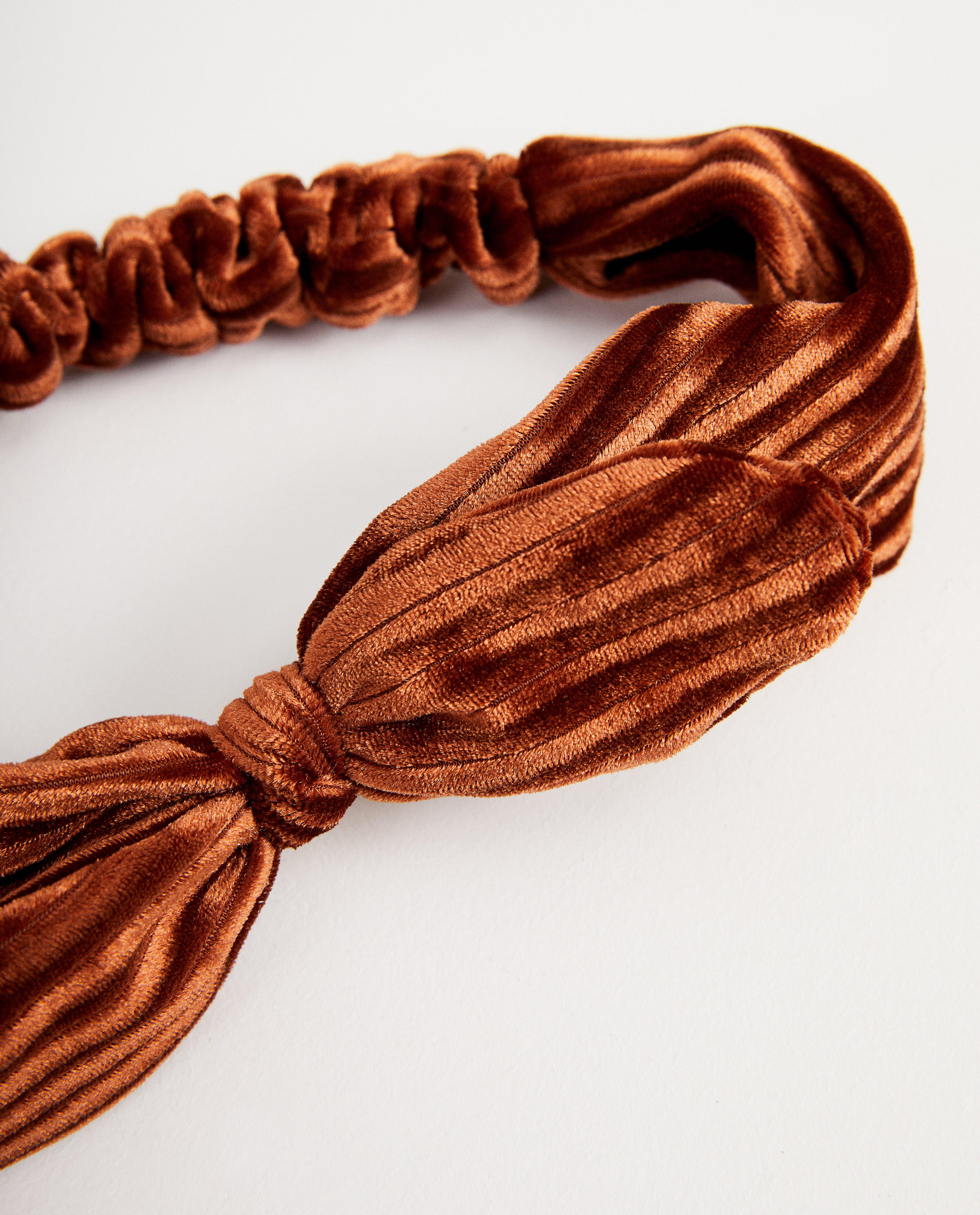 Bandeau rouille en velours - nœud papillon - JBC