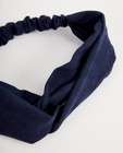 Donkerblauwe haarband van fluweel - met elastiek - JBC