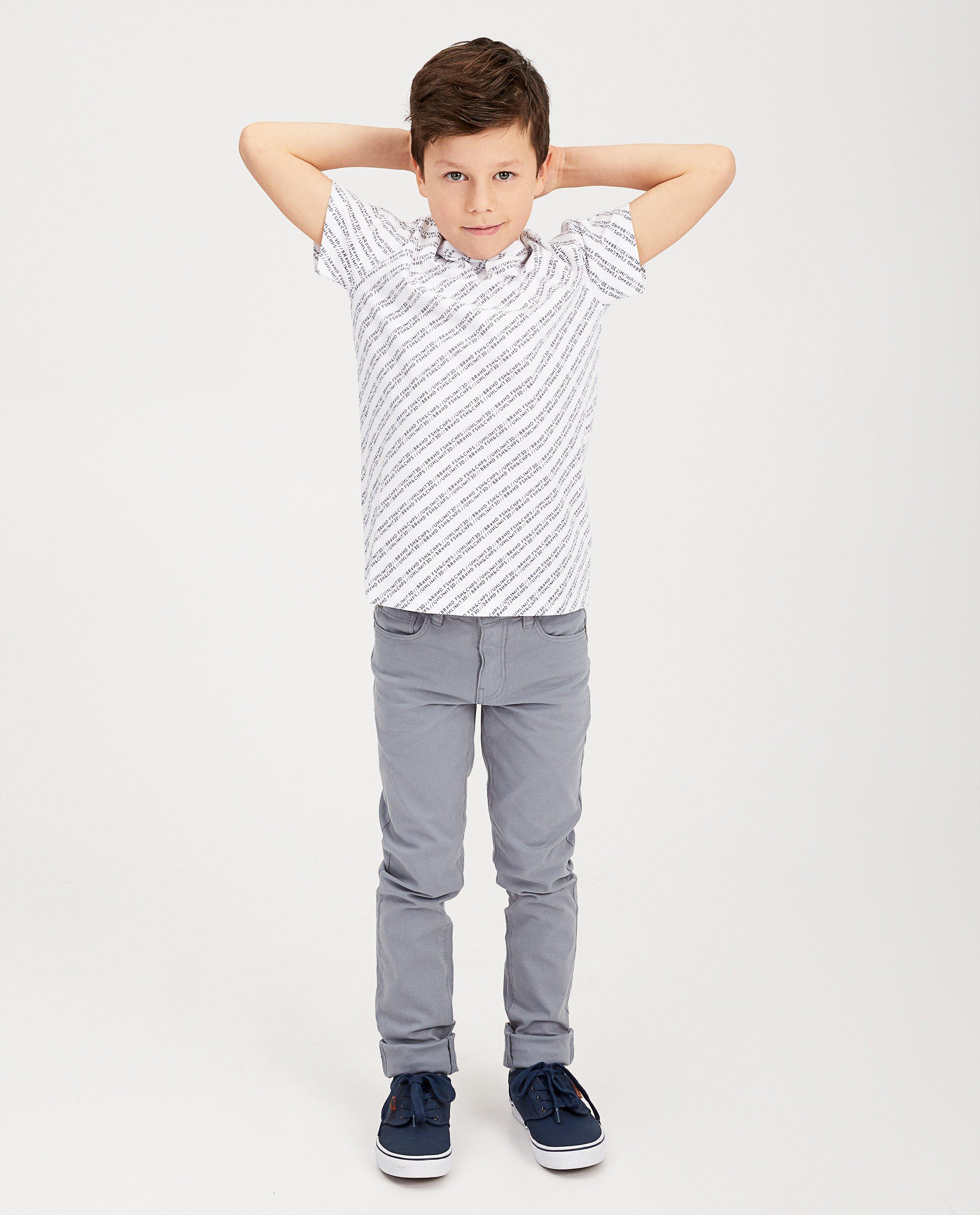 Rood T-shirt met opschrift - null - Fish & Chips