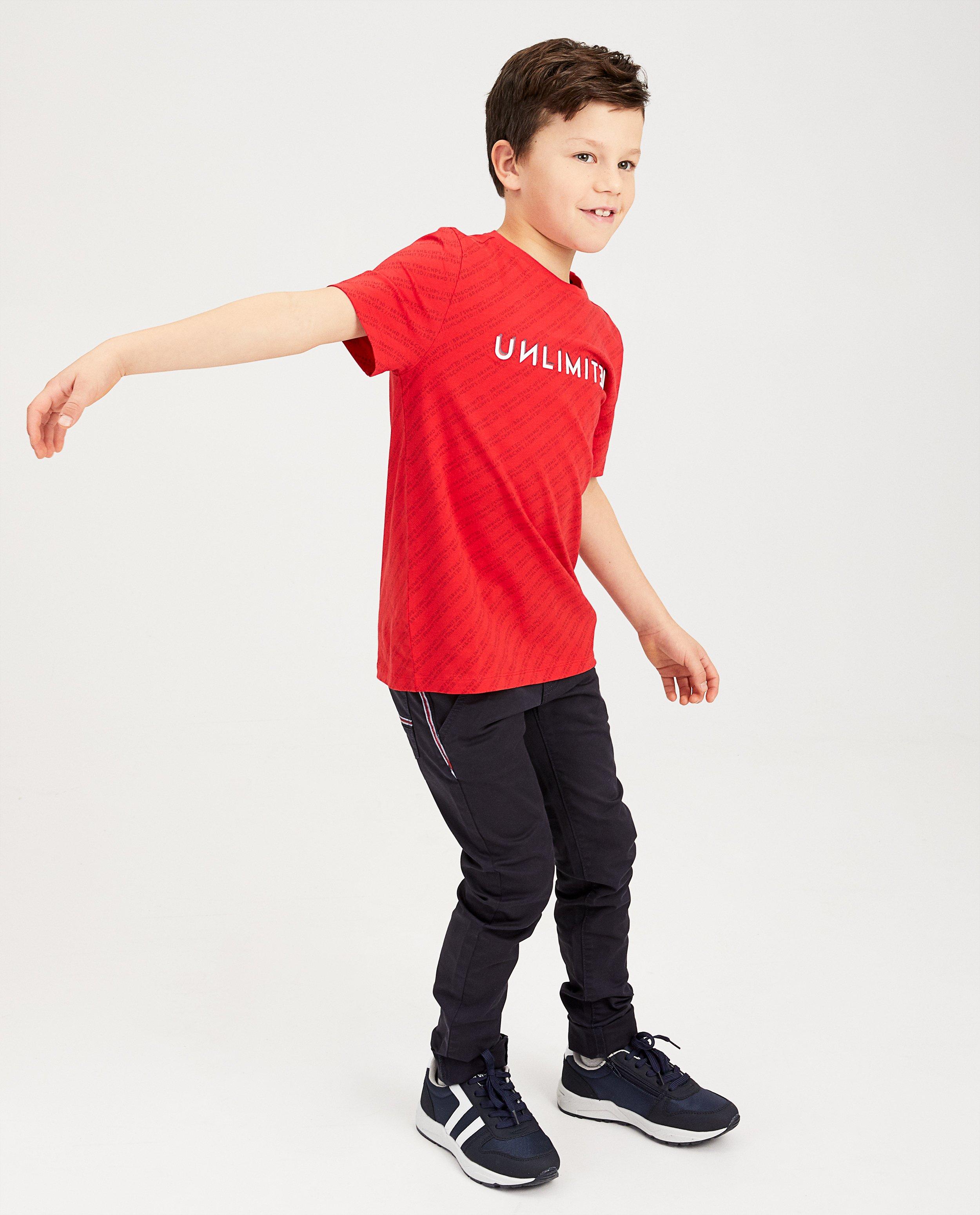 Rood T-shirt met opschrift - null - Fish & Chips