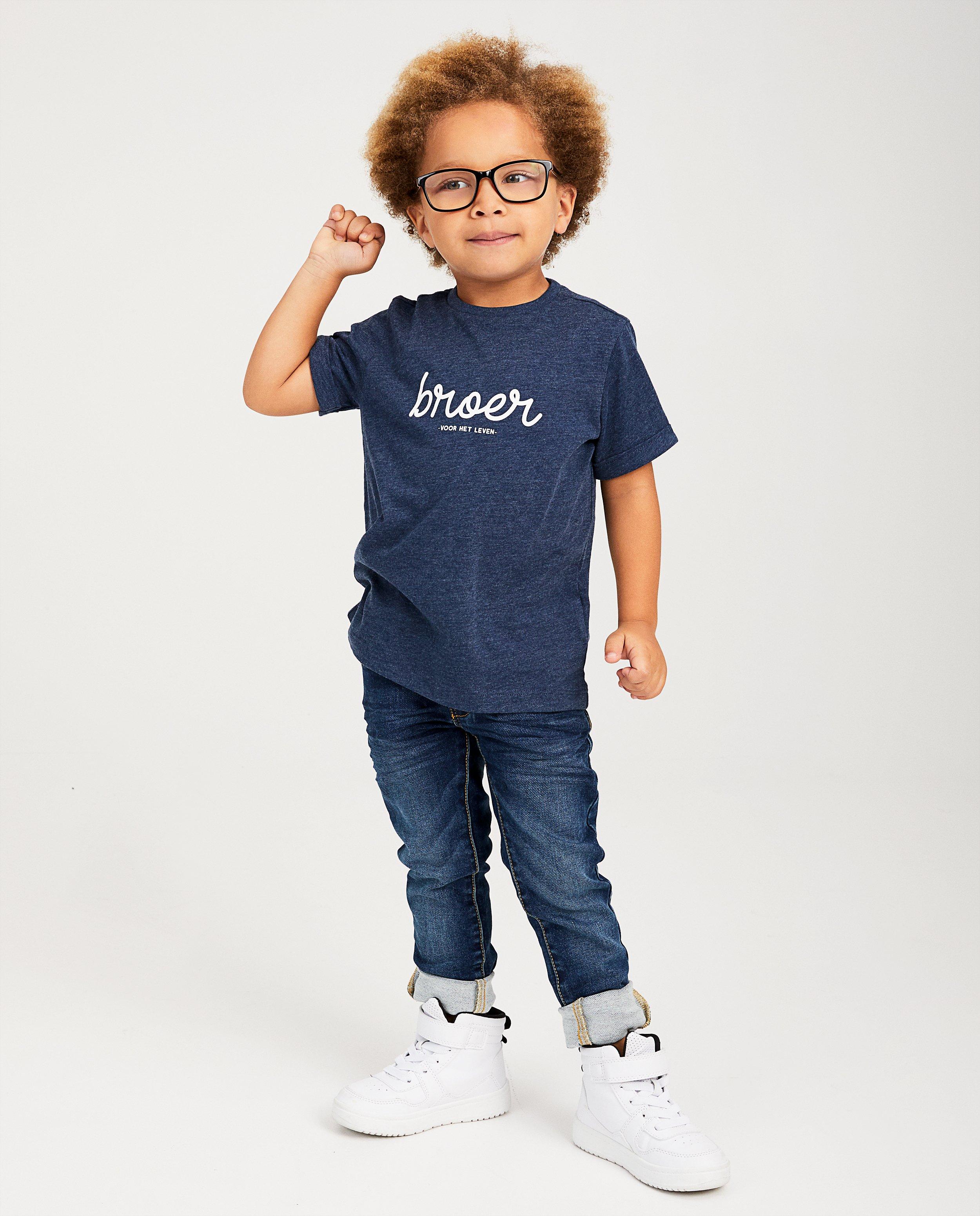 Blauw T-shirt met opschrift (NL) - Product Detail - donkerblauw - afbeelding nummer 1