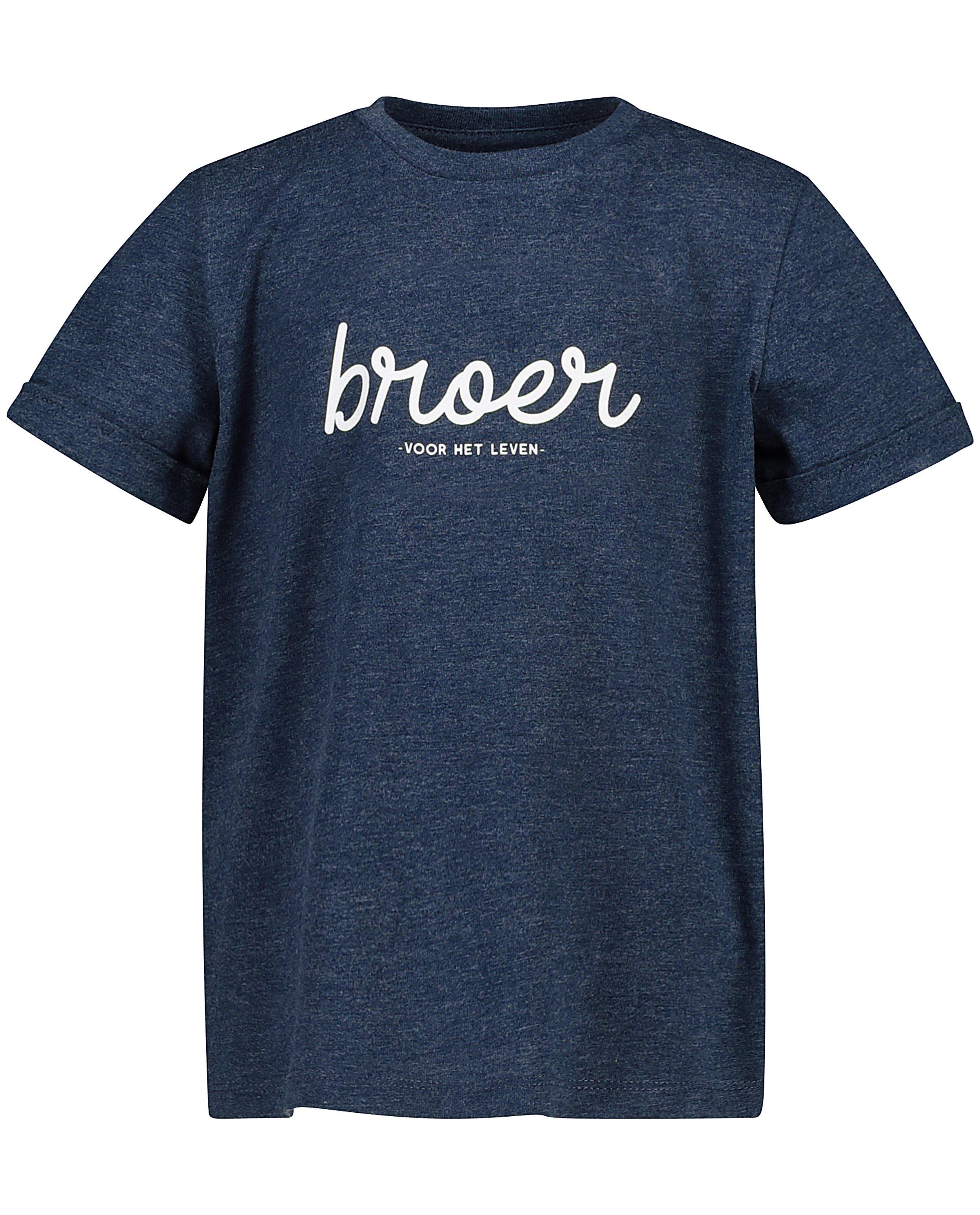 Blauw T-shirt met opschrift (NL) - Product Detail - donkerblauw - afbeelding nummer 3