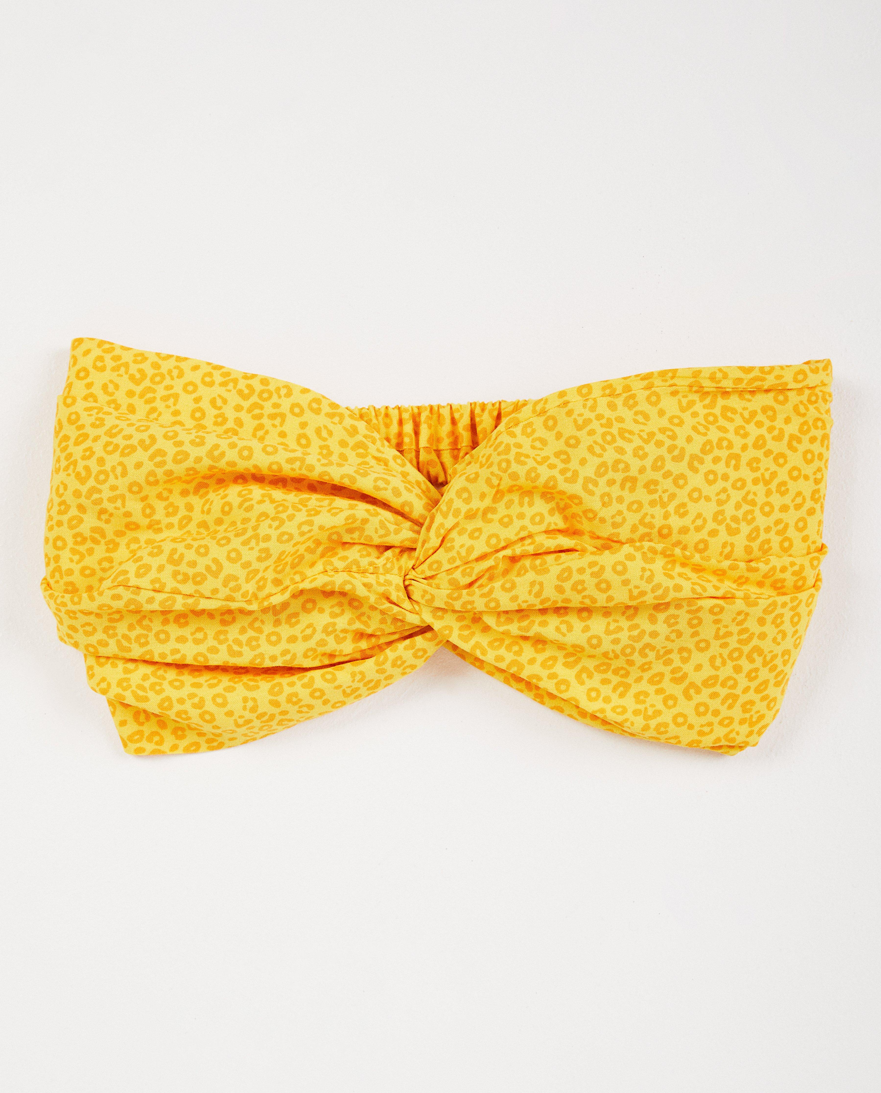 Bonneterie - Bandeau jaune, imprimé léopard