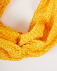 Breigoed - Gele haarband met luipaardprint