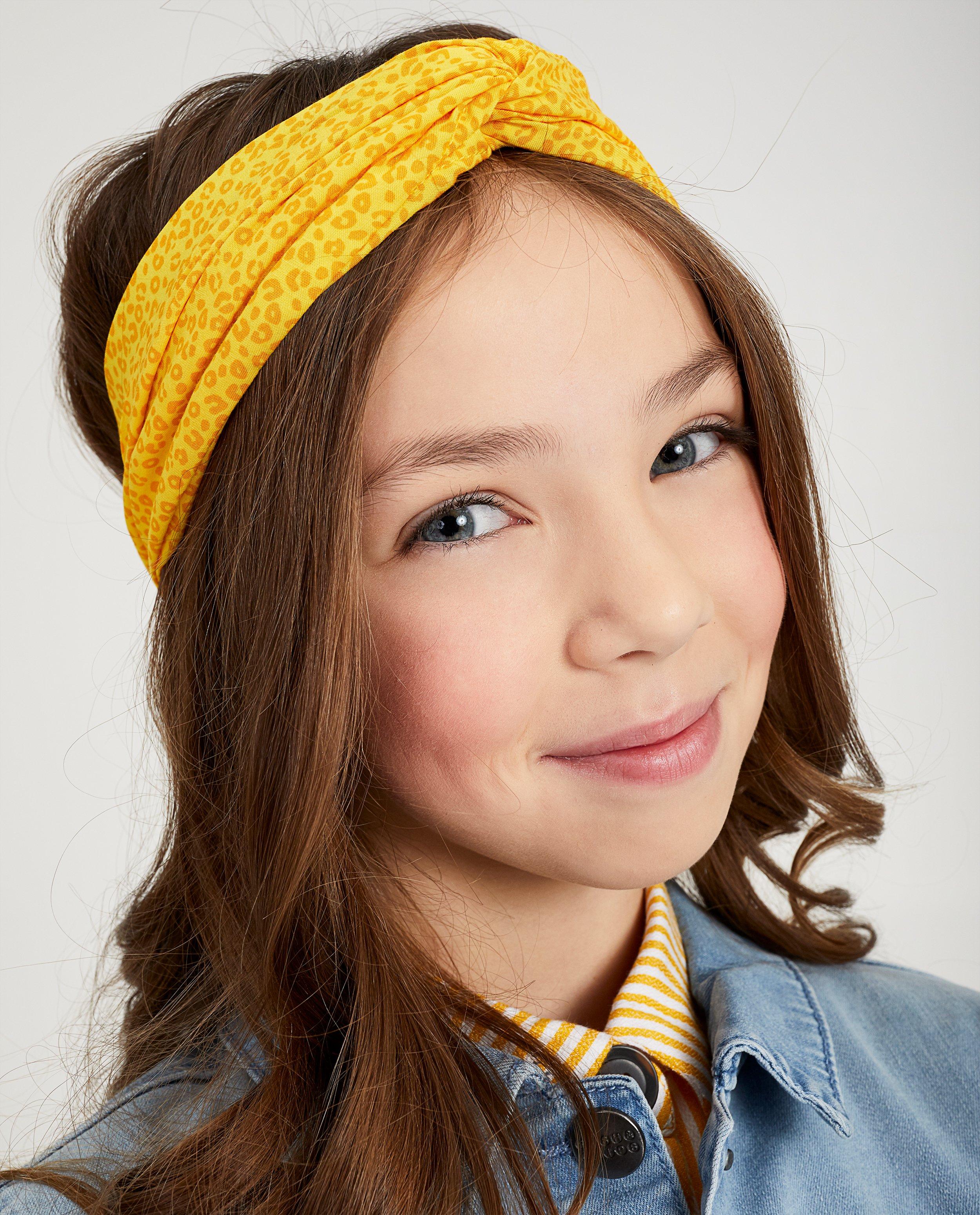 Gele haarband met luipaardprint - geknoopt - Fish & Chips