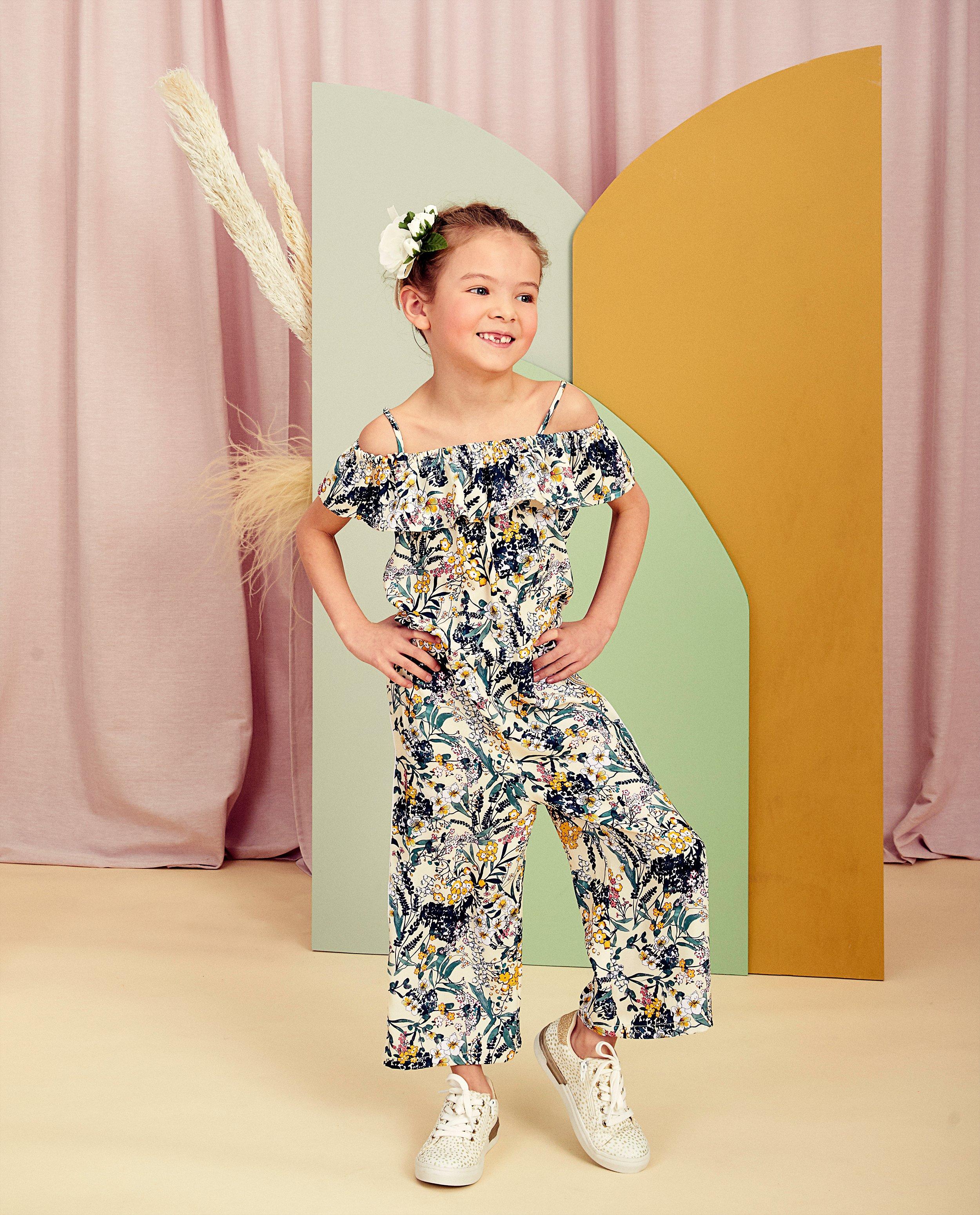 Jumpsuit met print Communie - allover bloemenprint - Milla Star