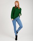 Pull vert, motif torsadé Sora - tricot à grosses mailles - Sora