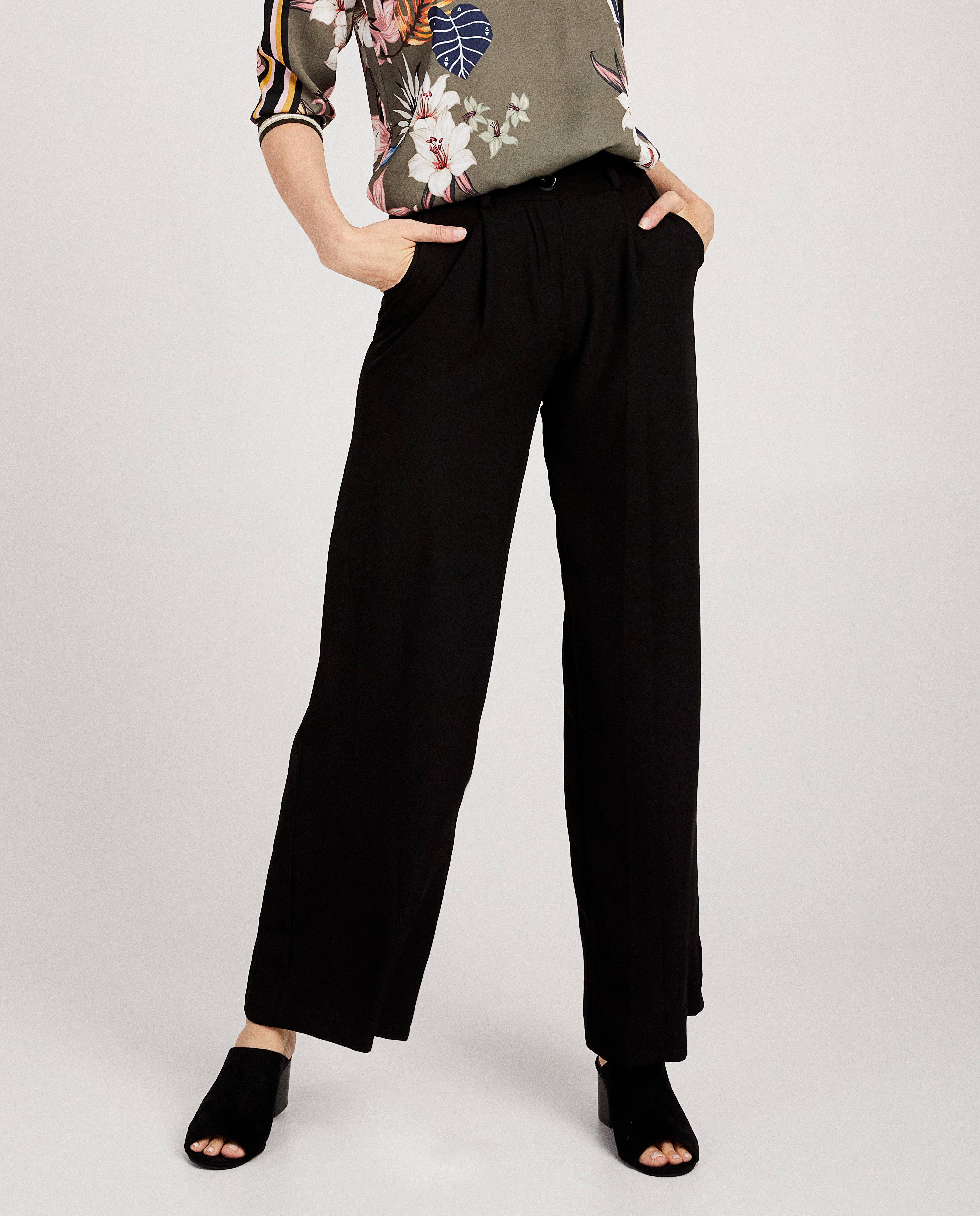 Broeken - Zwarte broek met wijde pijpen