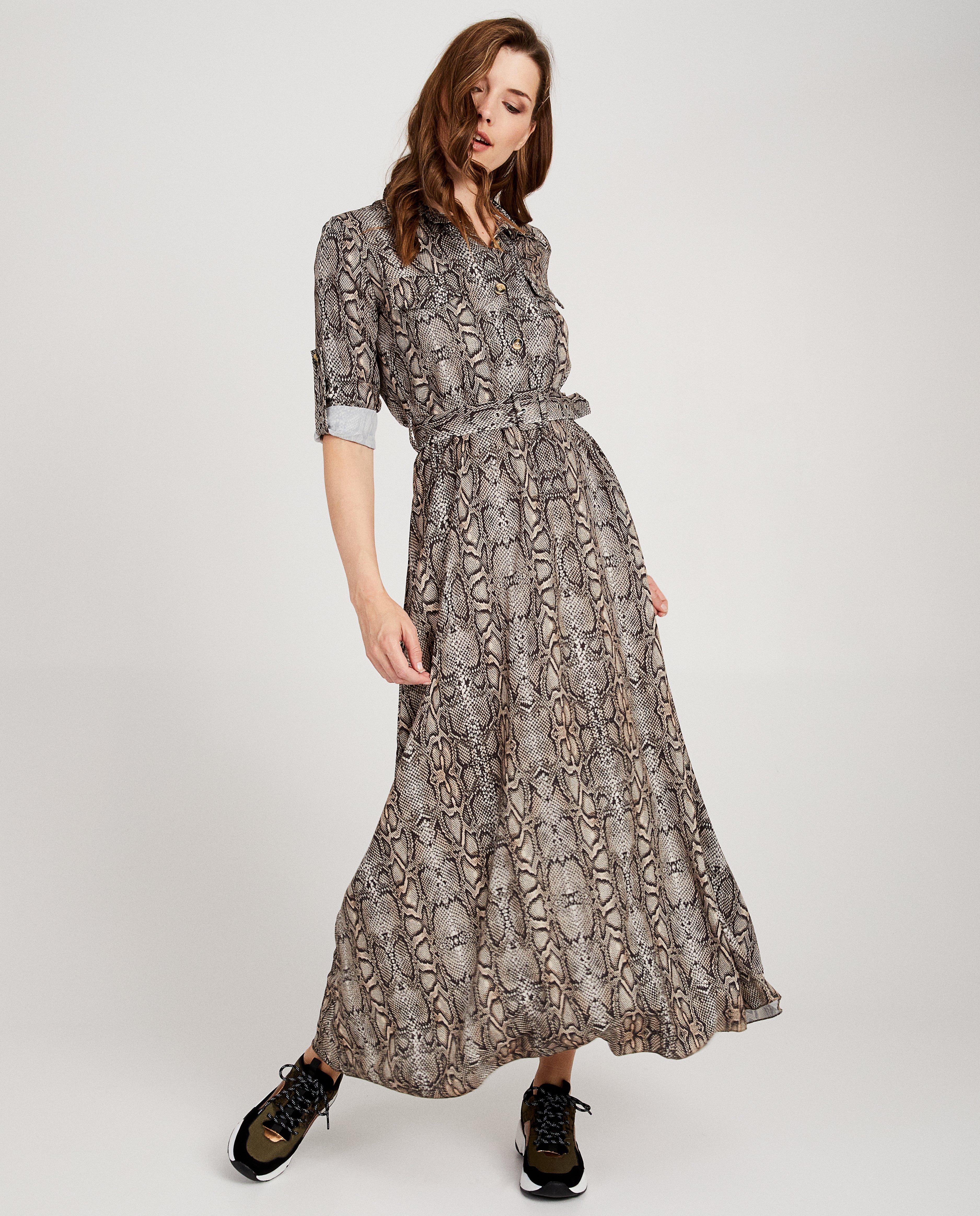 Maxi-jurk met slangenprint