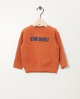 Roest sweater van biokatoen (FR) - met opschrift - Cuddles and Smiles