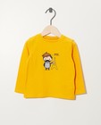 T-shirt jaune à manches longues - coton bio, imprimé - Cuddles and Smiles