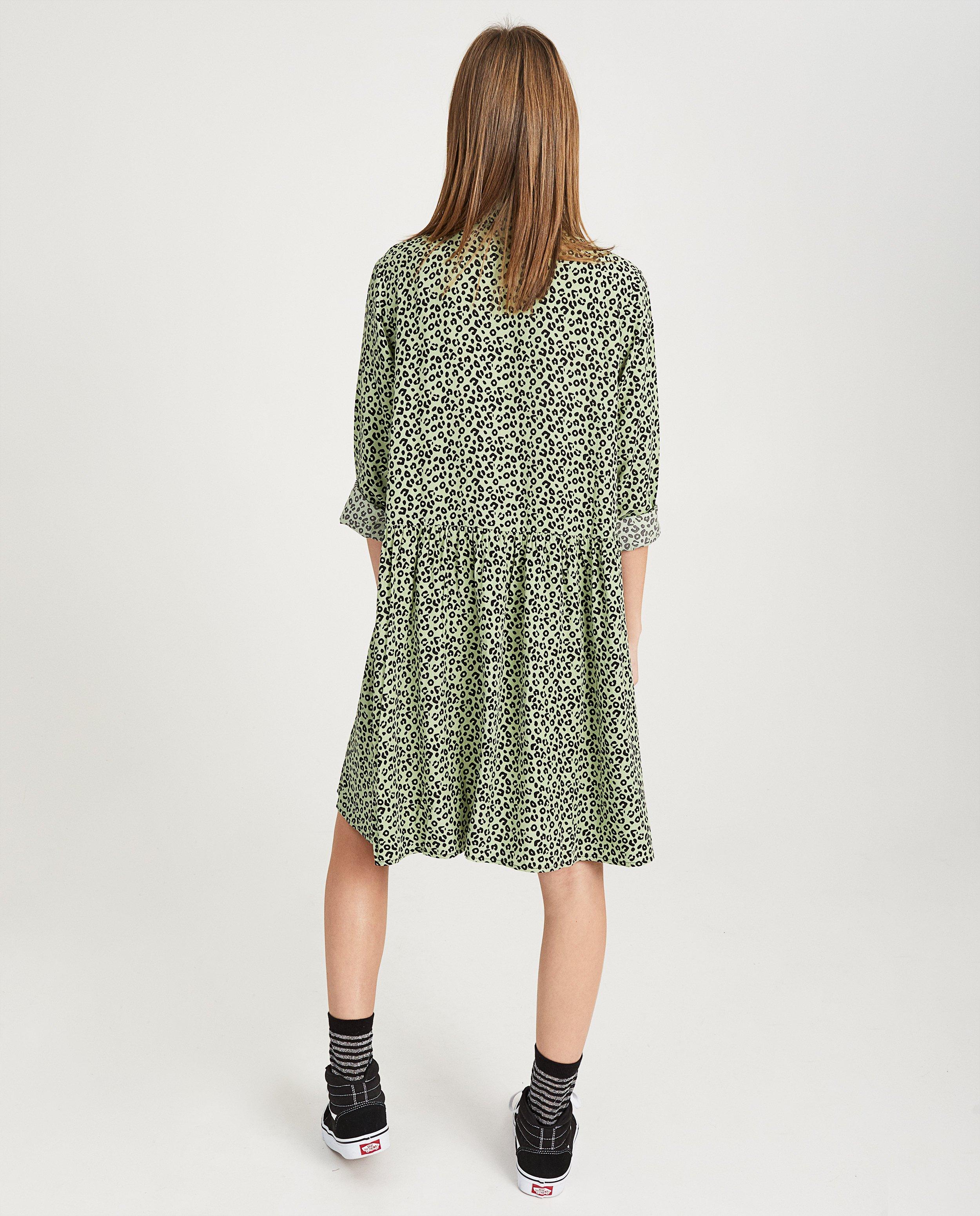Robes - Robe verte, imprimé léopard