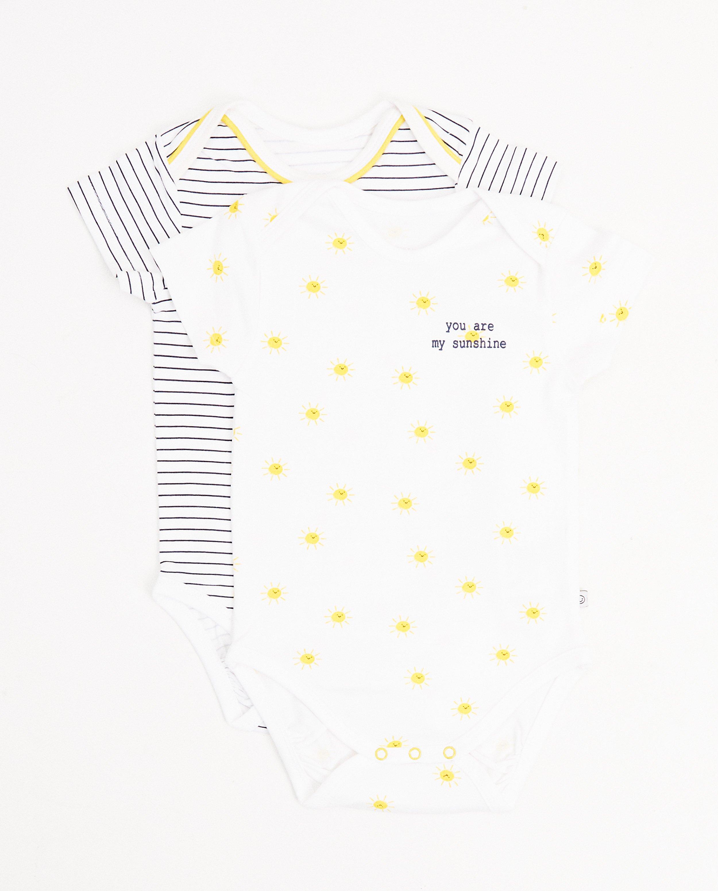 Lot de 2 bodys en coton bio - blancs - Cuddles and Smiles