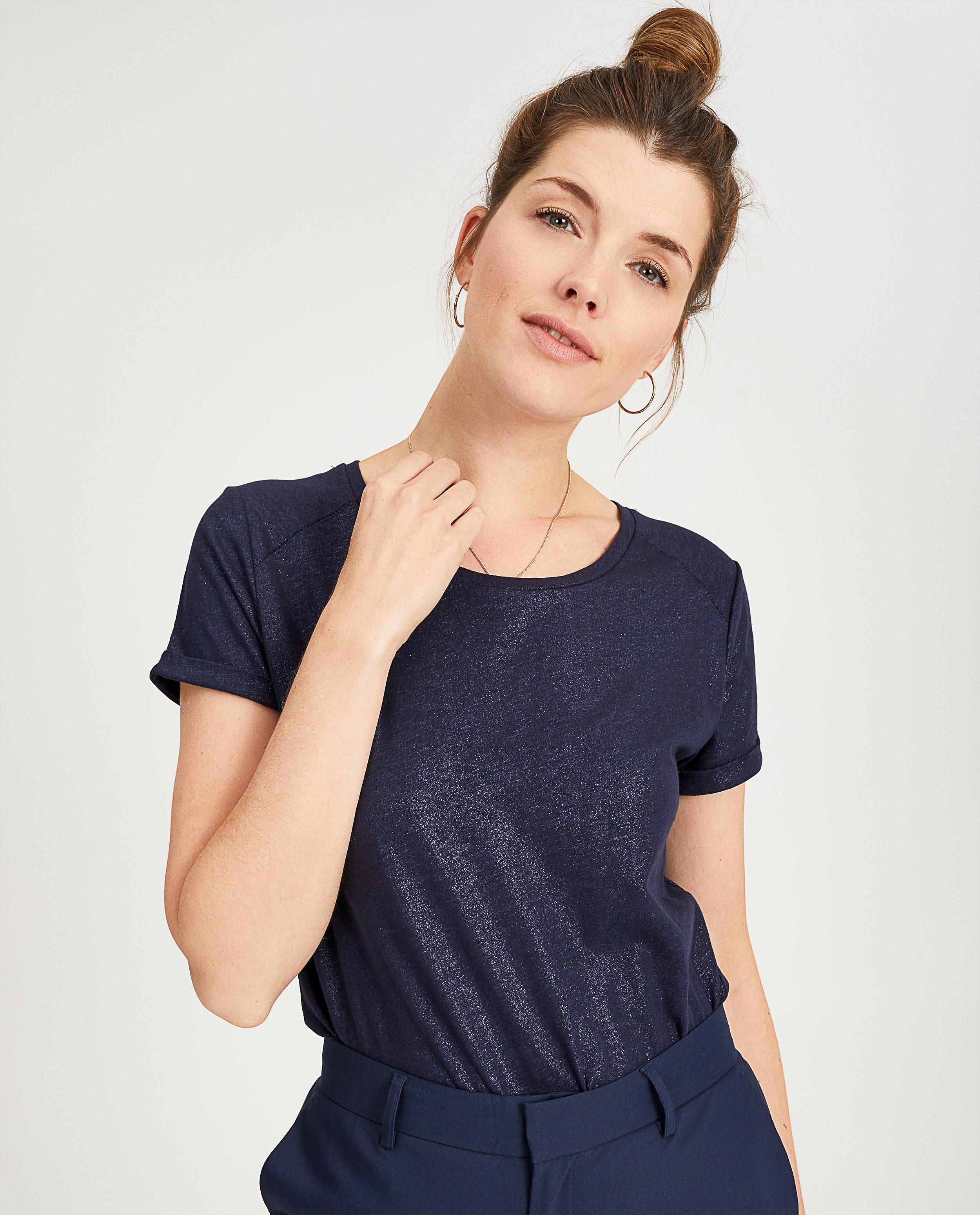 T-shirts - Zwart T-shirt met glitter Sora