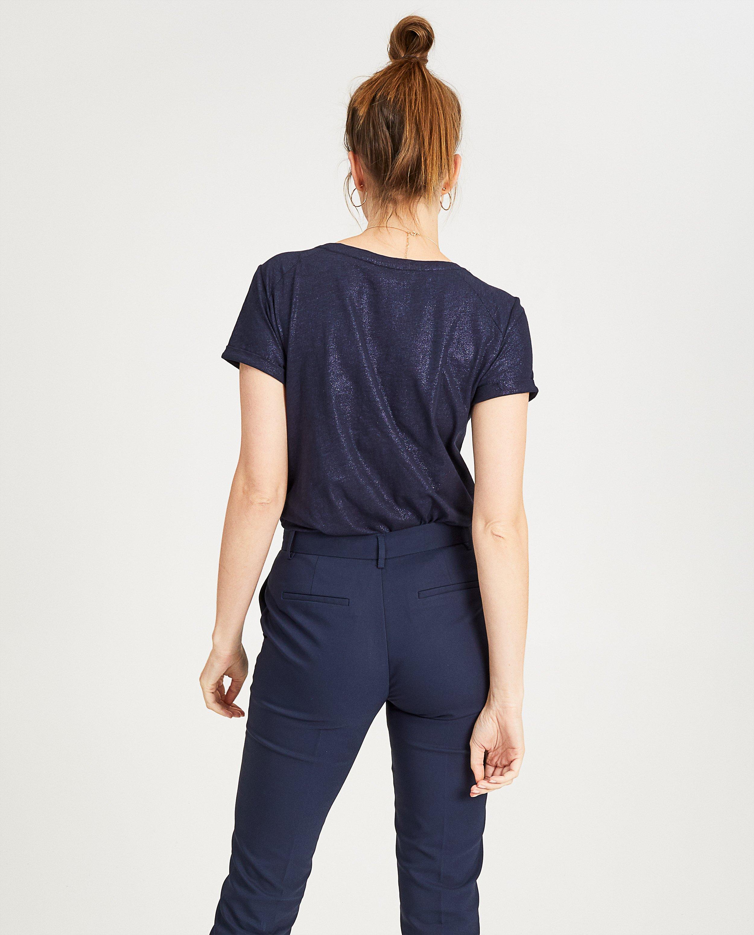 T-shirts - Blauw T-shirt met glitter Sora