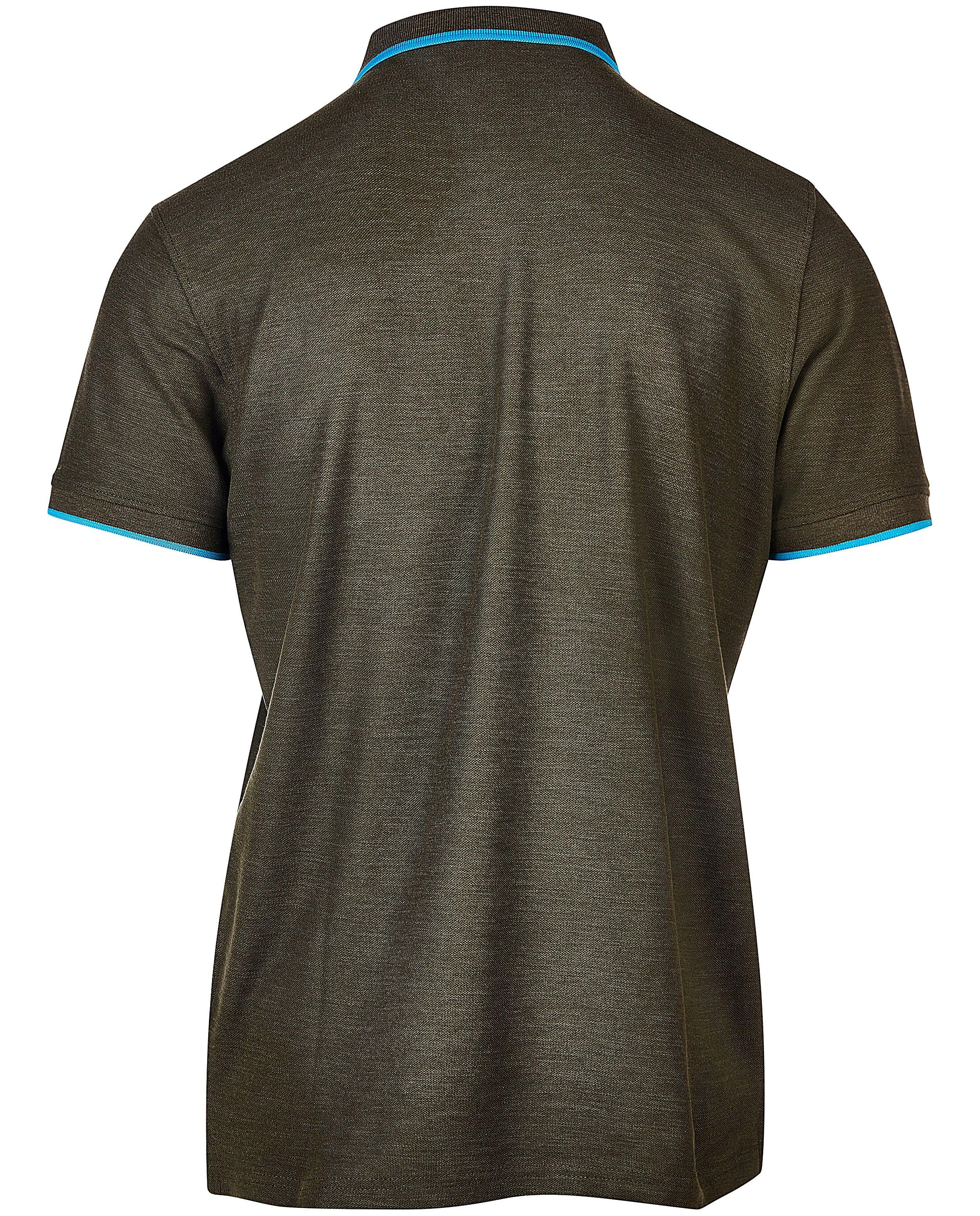 Donkergroene polo met fluoboord - Product Detail - khaki - afbeelding nummer 6