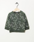 Groene sweater met print Besties - neushoorn met hoed - Besties