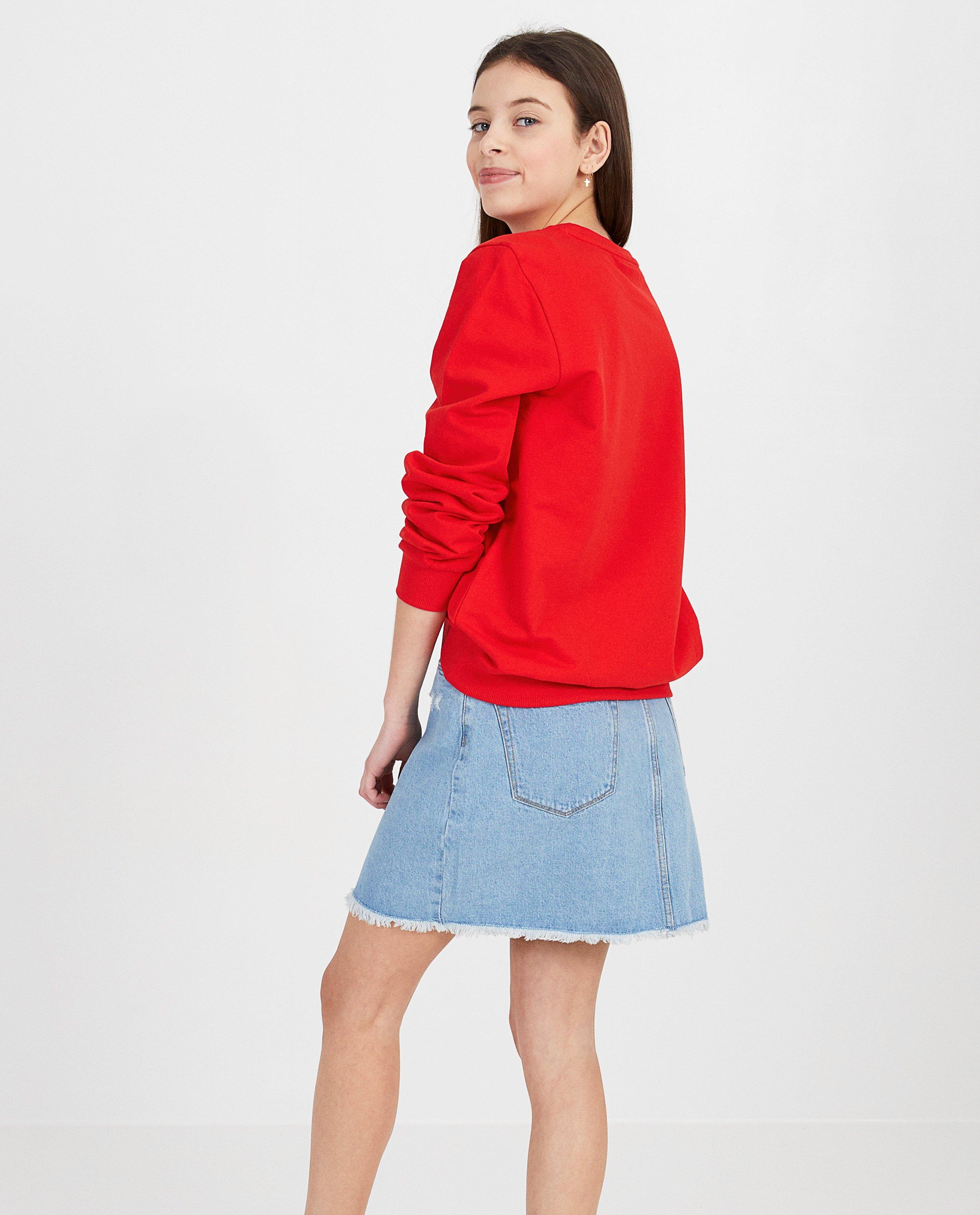 Sweaters - Rode sweater met opschrift